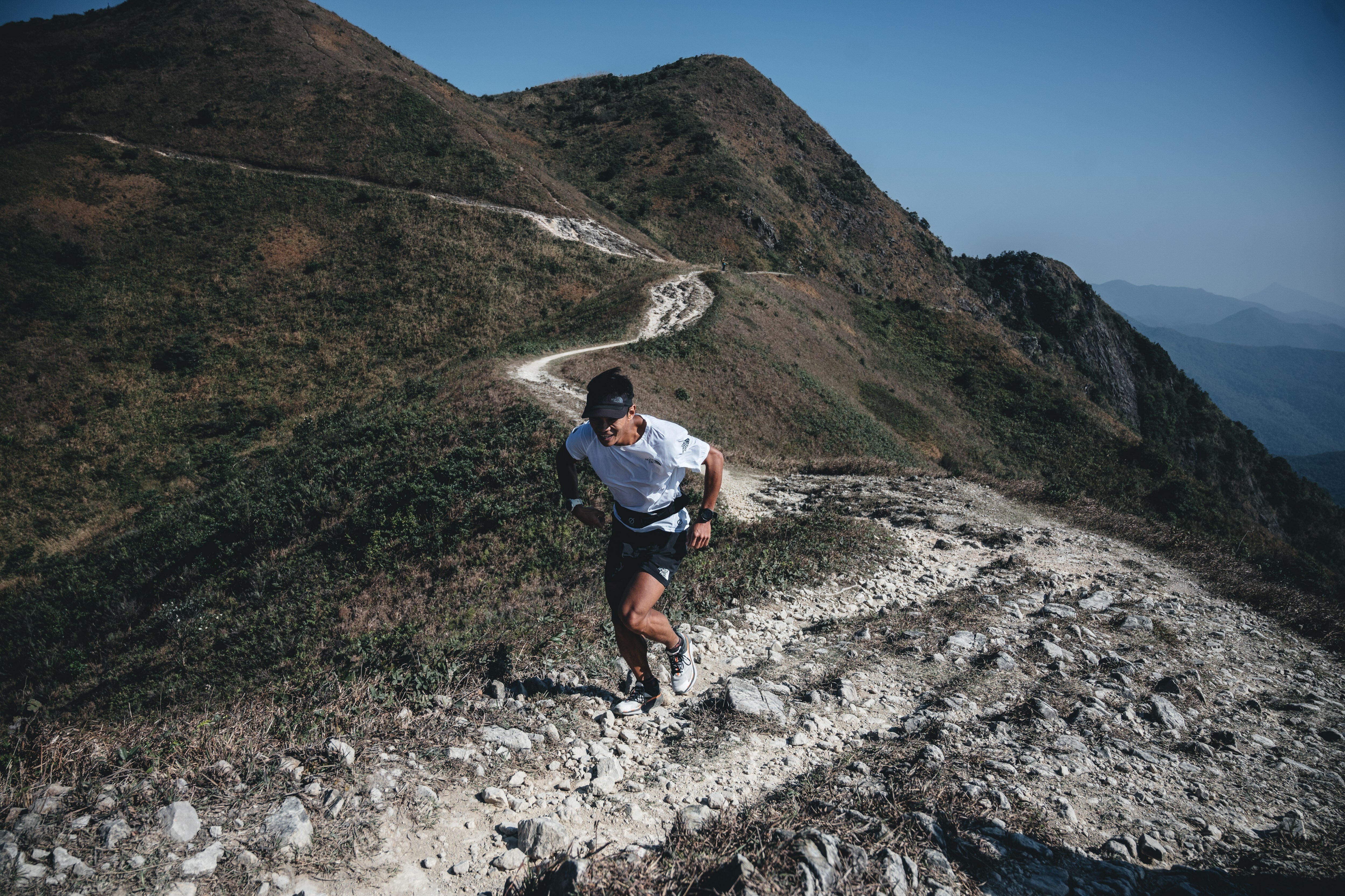 Wong Ho-chung near Ma On Shan, setting the fastest known time for running the MacLehose Trail. Photo: Moment Sports Photography