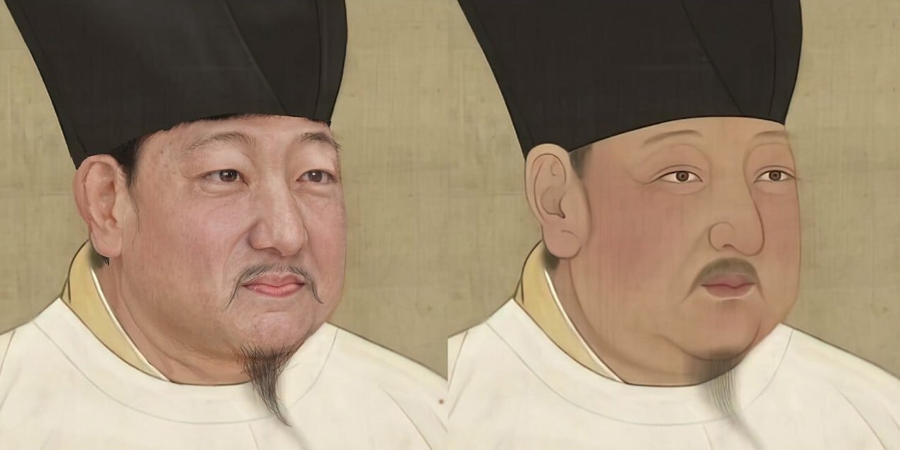 Independent Chinese video game developer Hu Wengu says the recreated faces of ancient Chinese rulers, such as Emperor Taizu of Song, were generated by artificial intelligence technology based on ancient paintings. Photo: Handout