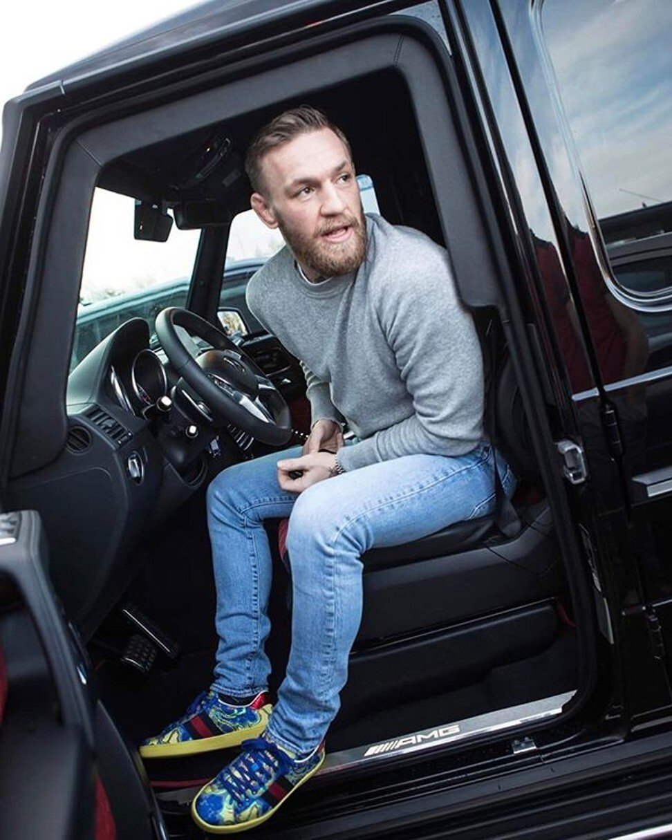 Conor McGregor’s printed ribbon Gucci trainers. Photo: @ thenotoriousmma/Instagram