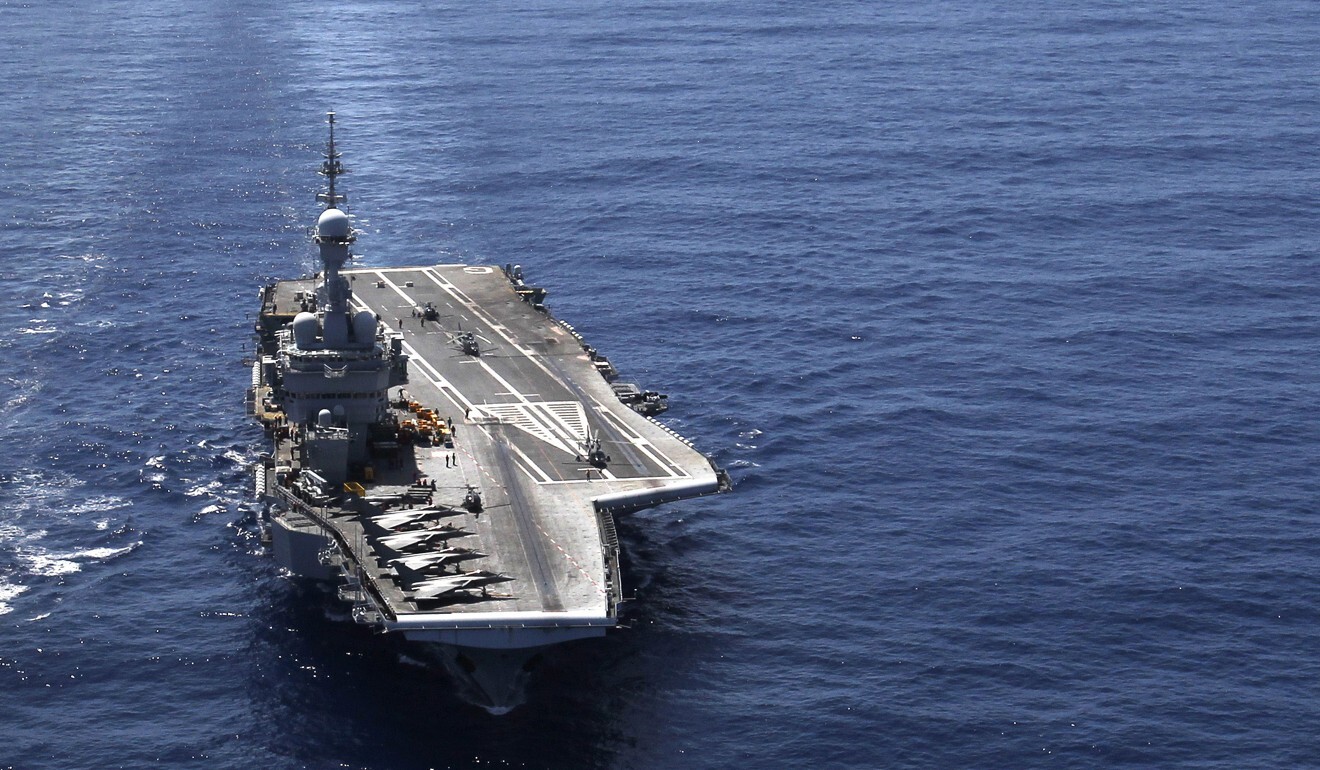 France's flagship Charles de Gaulle aircraft carrier. File photo: AP