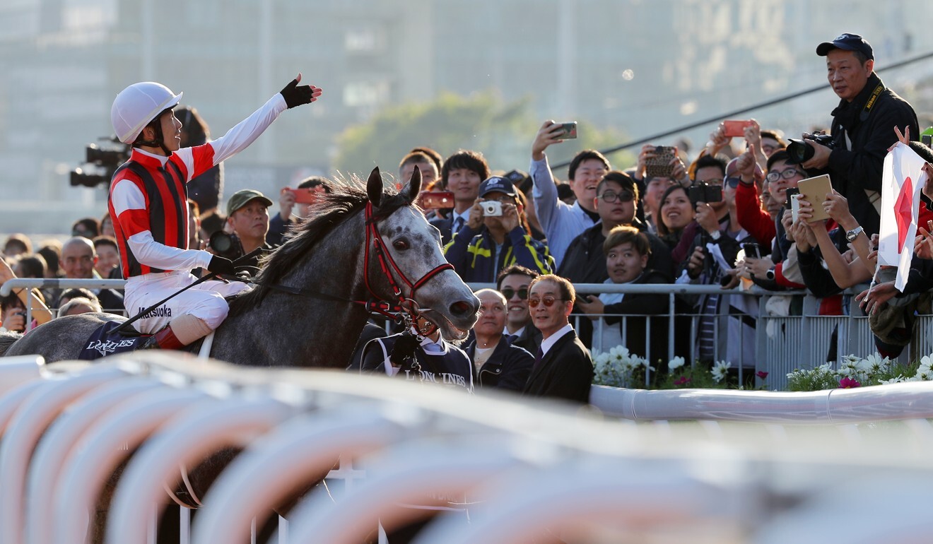 Masami Matsuoka after winning on Win Bright in 2019.