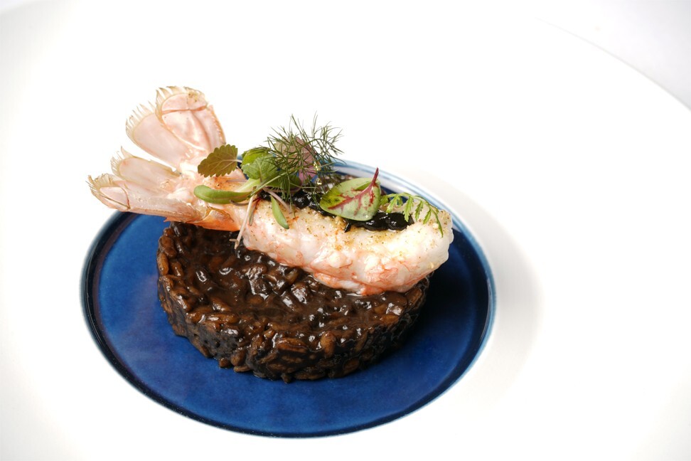 Langoustine with squid ink on the NYE menu at Castellana. Photo: Handout