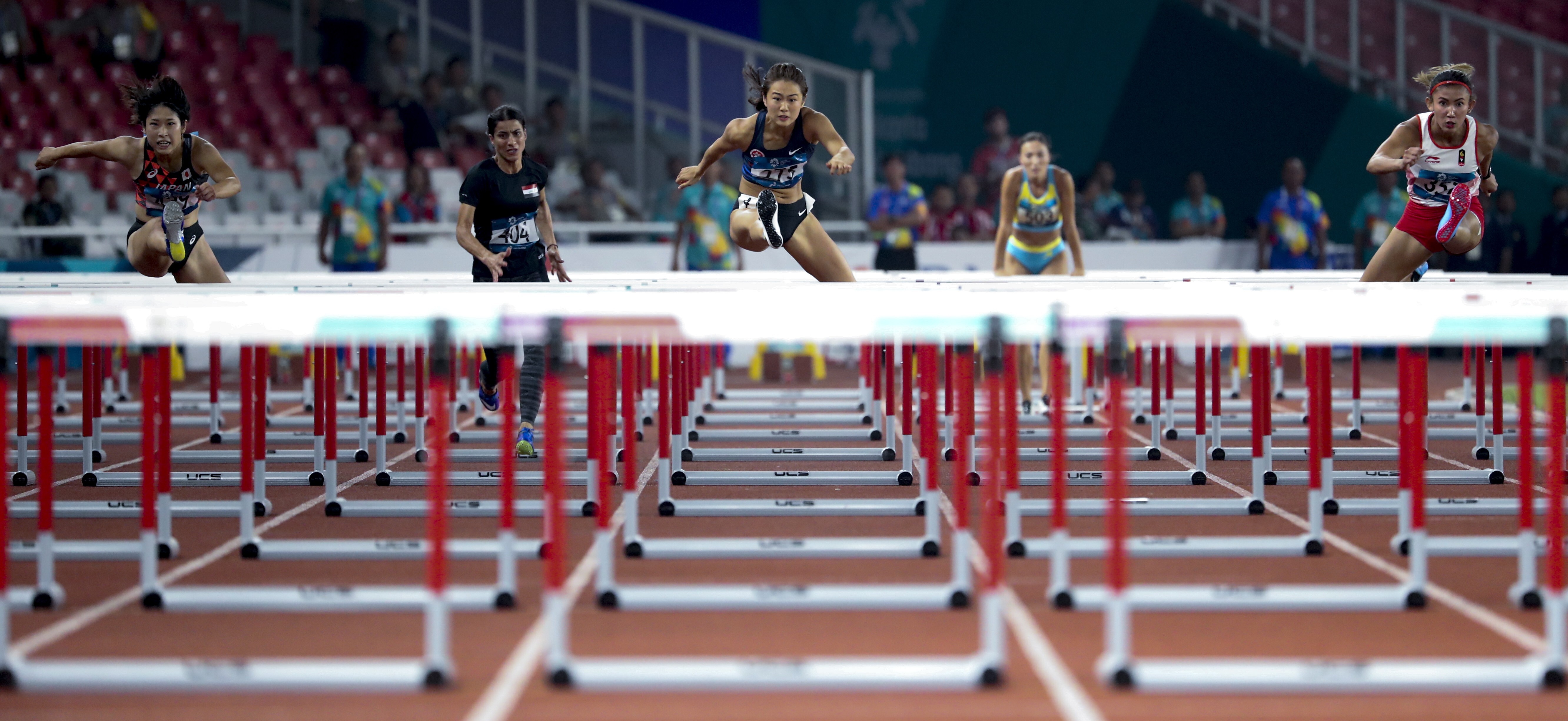 Vera Lui competes at the 2018 Asian Games in Jakarta, where she won Hong Kong’s first ever women’s track and field medal in the Games. Photo: EPA
