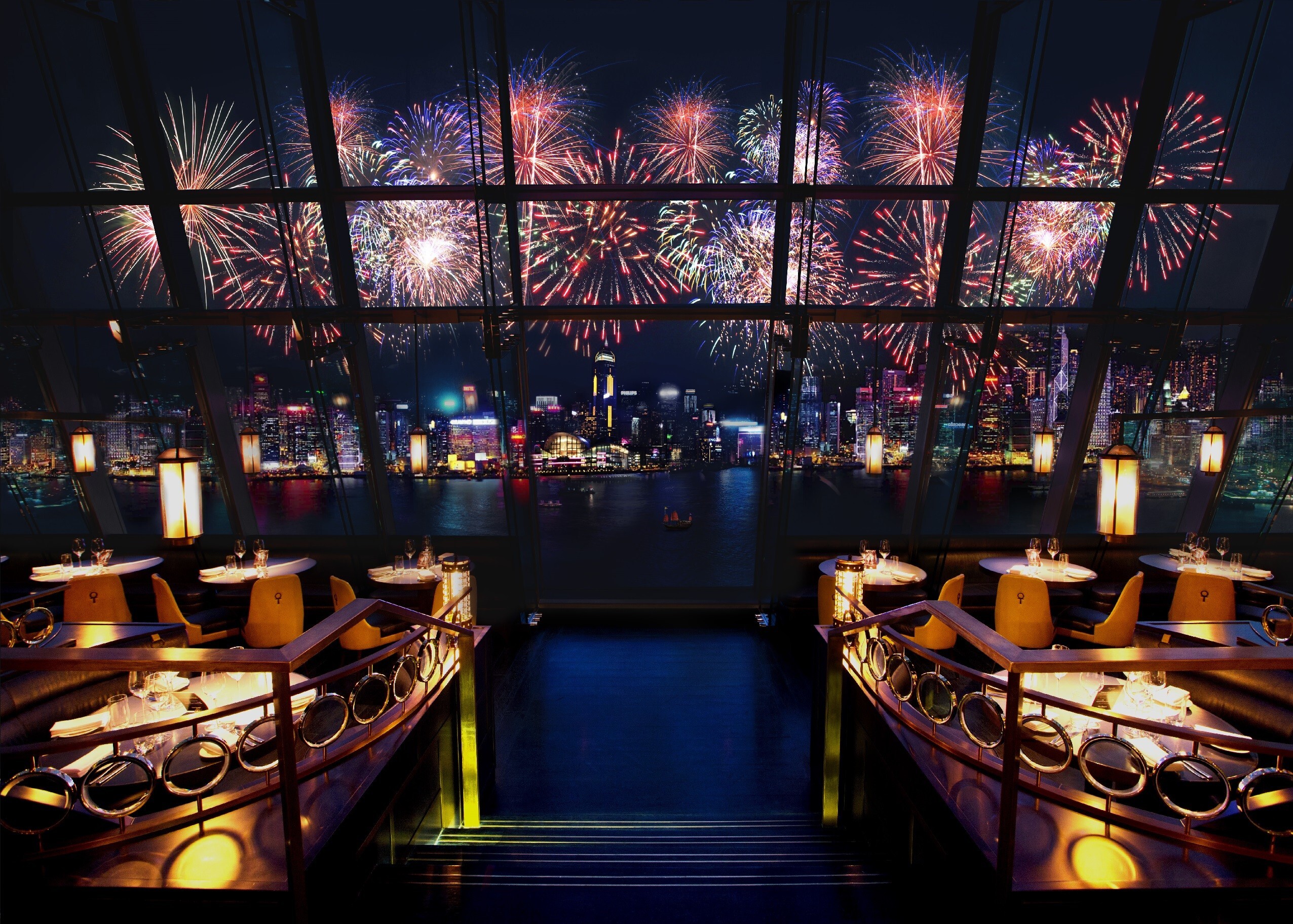 How about watching Hong Kong’s New Year’s Eve fireworks from Aqua’s spectacular panoramic view? Photo: Handout