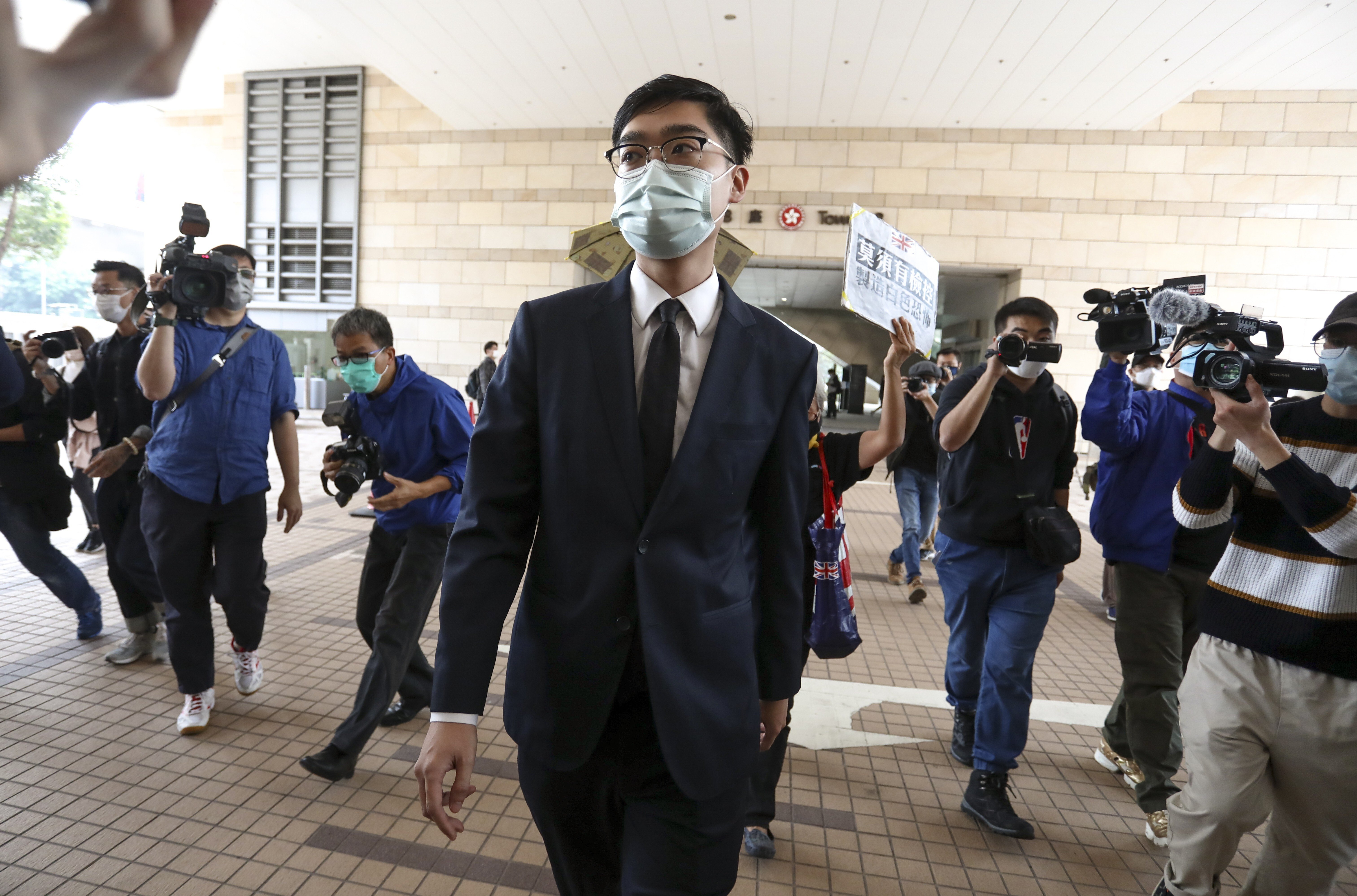 Andy Chan at the West Kowloon Magistrates’ Court on Saturday. Photo: Jonathan Wong