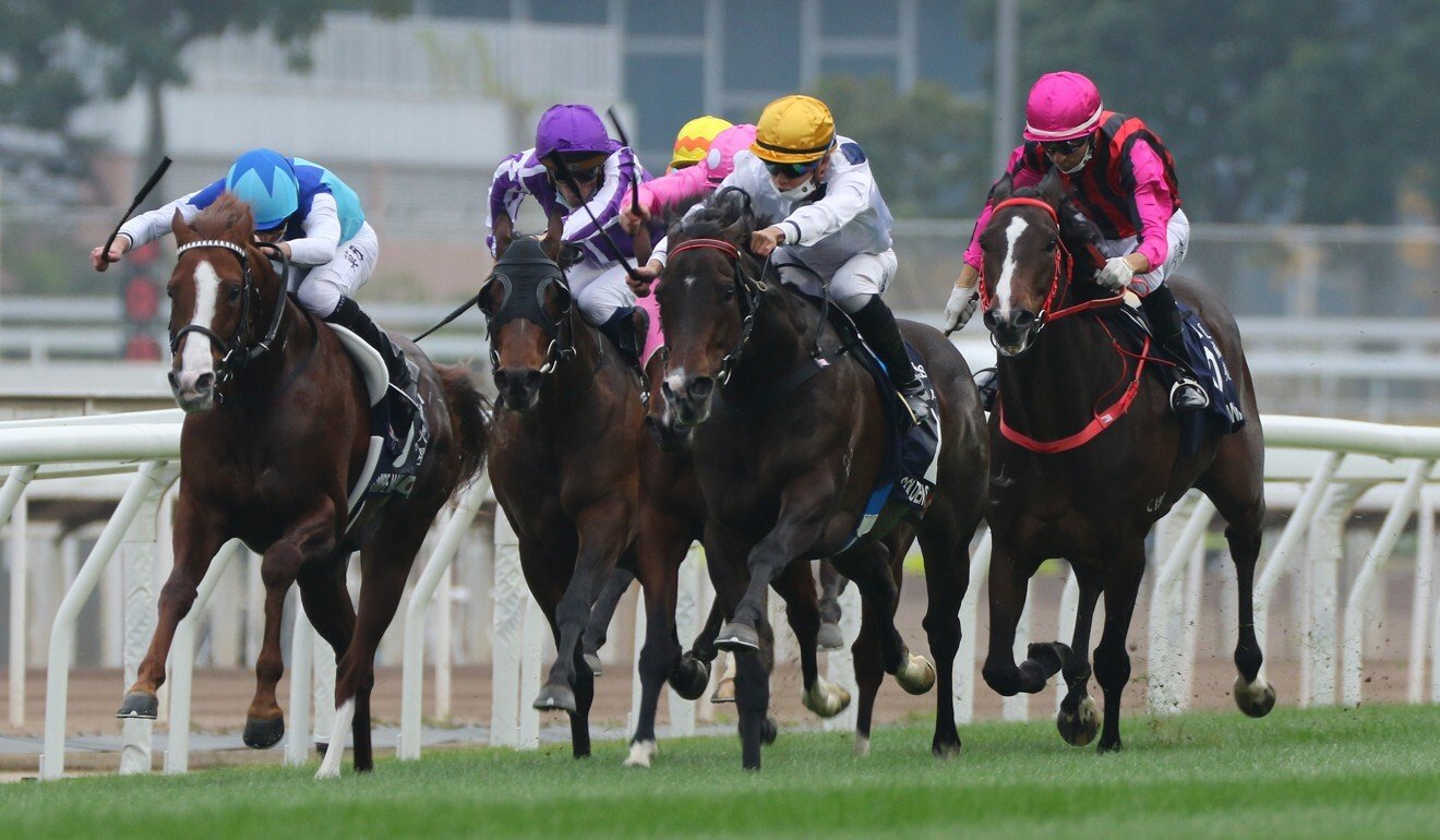 Vincent Ho goes for home on Golden Sixty in the Hong Kong Mile.