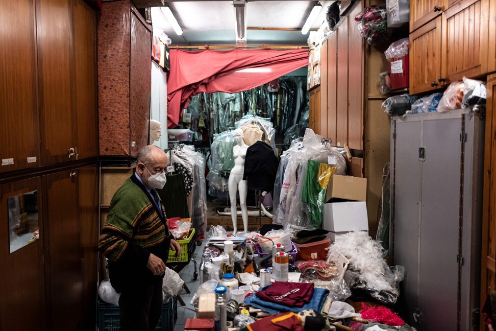 Grilli works in his Alfa Theatre laboratory in Turin. Photo: Marco Bertorello/AFP