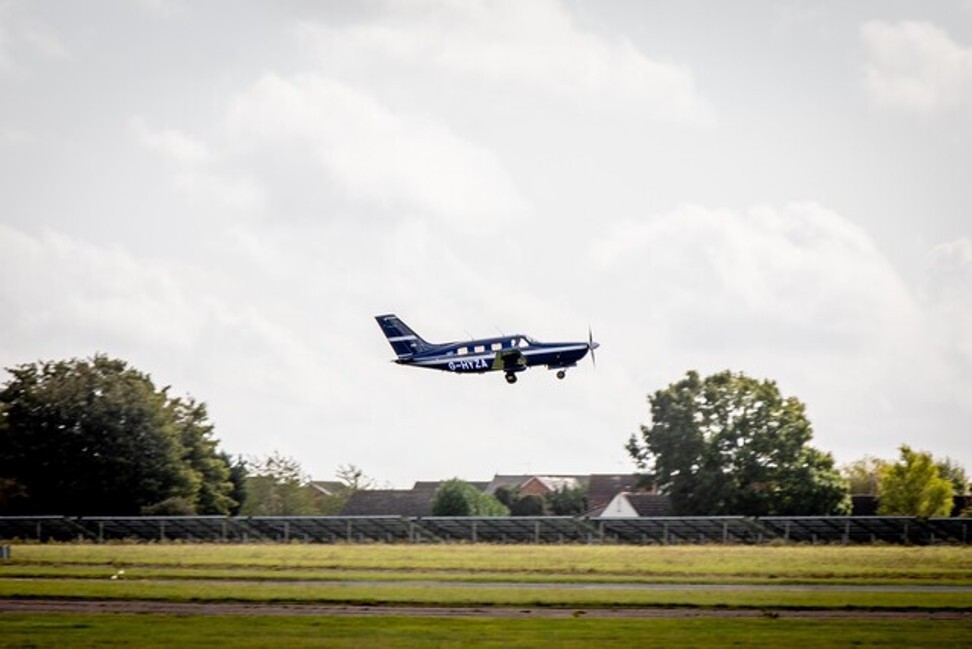 ZeroAvia’s hydrogen fuel cell powered flight, in September. Photo: Handout
