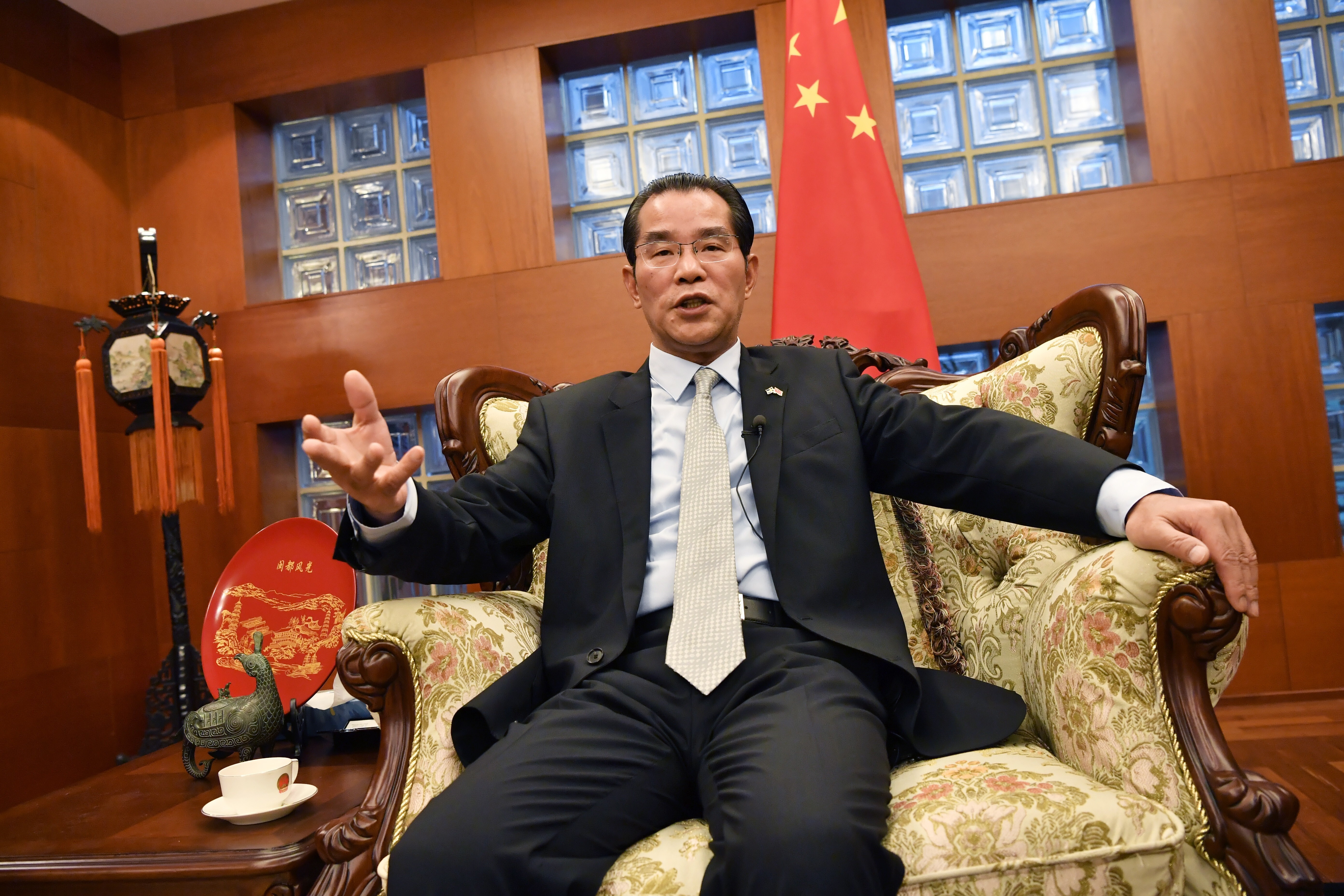 Chinese ambassador Gui Congyou has likened Swedish media coverage of China to a lightweight boxer provoking a heavyweight. Photo: EPA-EFE