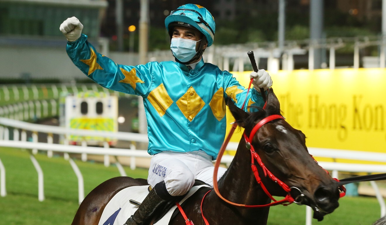 Joao Moreira enjoys his 1,000th winner.