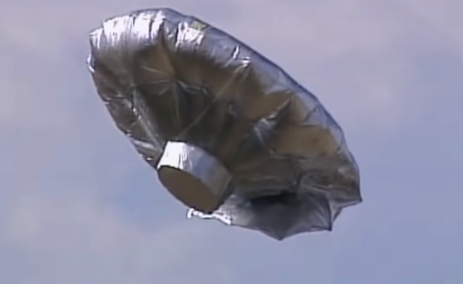 The balloon eventually landed and was found to be empty. Photo: YouTube