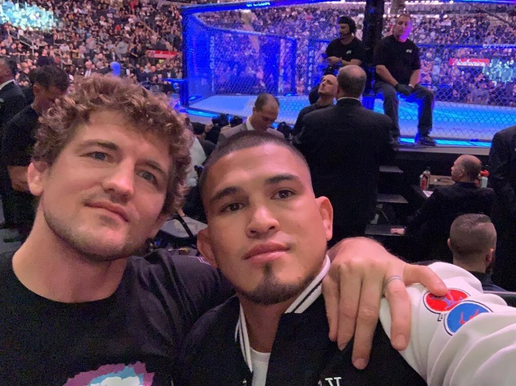 Ben Askren with Anthony Pettis cageside. Photo: Instagram