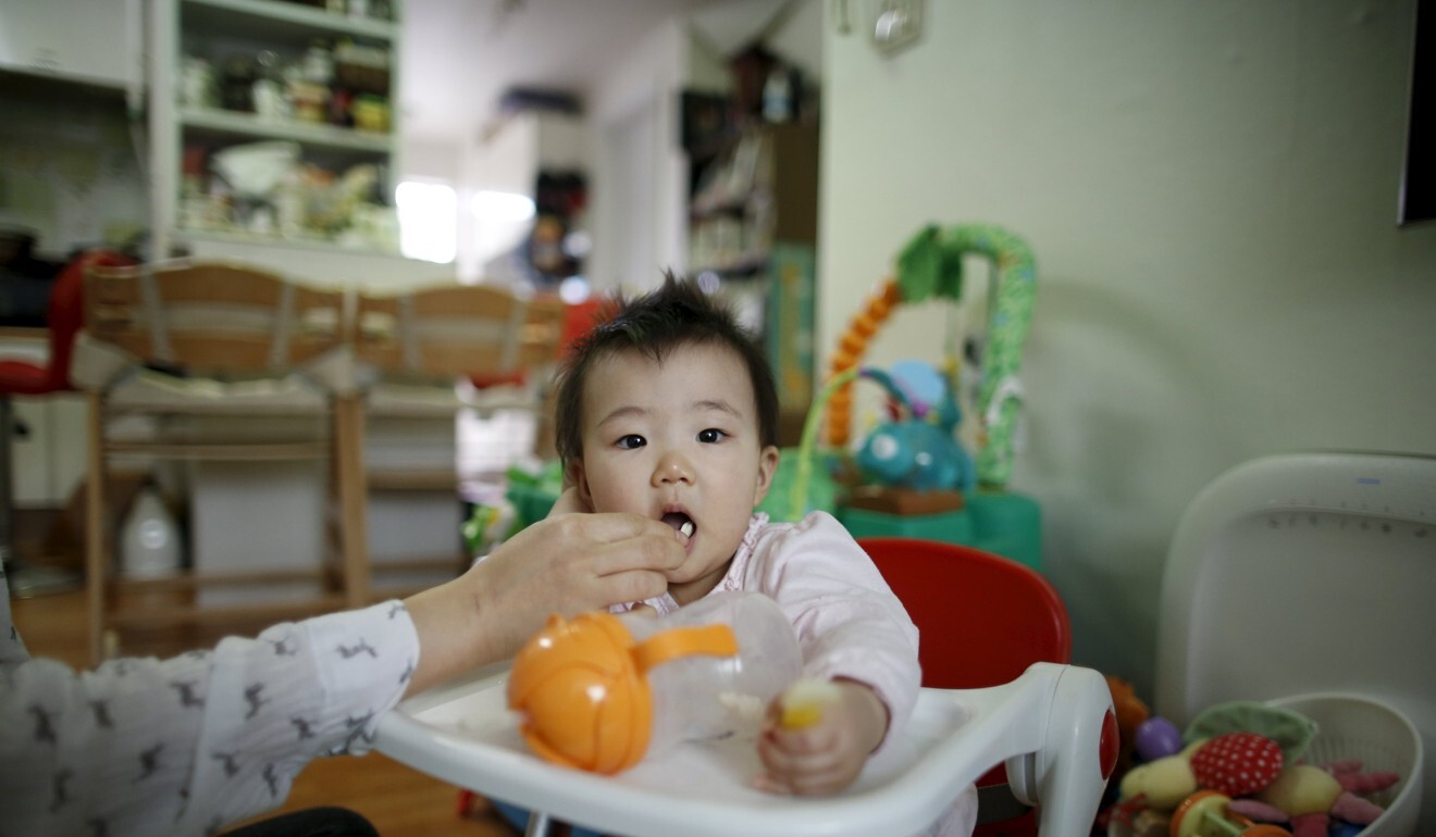 A Korean baby at home in Seoul. It has been estimated that it costs an average of 92.5 million Korean won (US$83,700) for the six years of private education that most junior school students in South Korea go through. Photo: Reuters