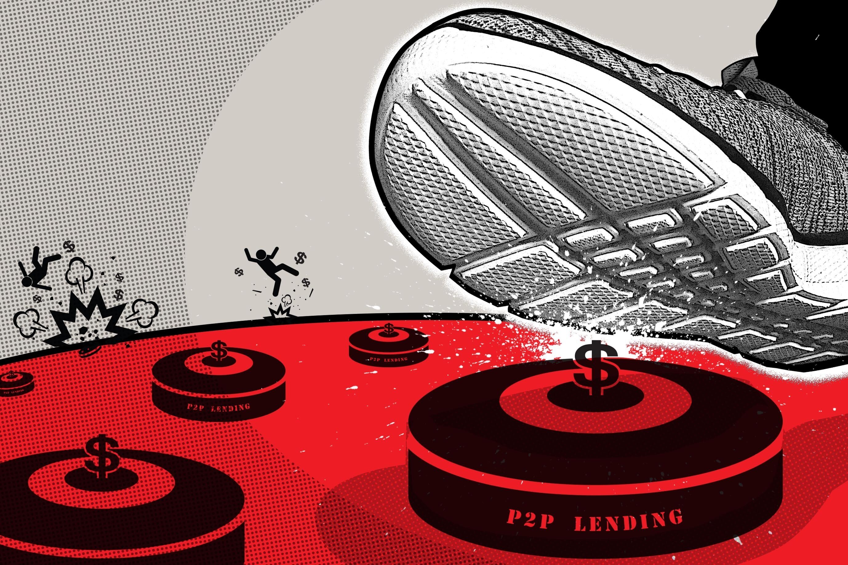 China’s scandal-plagued peer-to-peer (P2P) lending industry has virtually disappeared, but tens of millions of Chinese investors are still owed money. Illustration: Henry Wong
