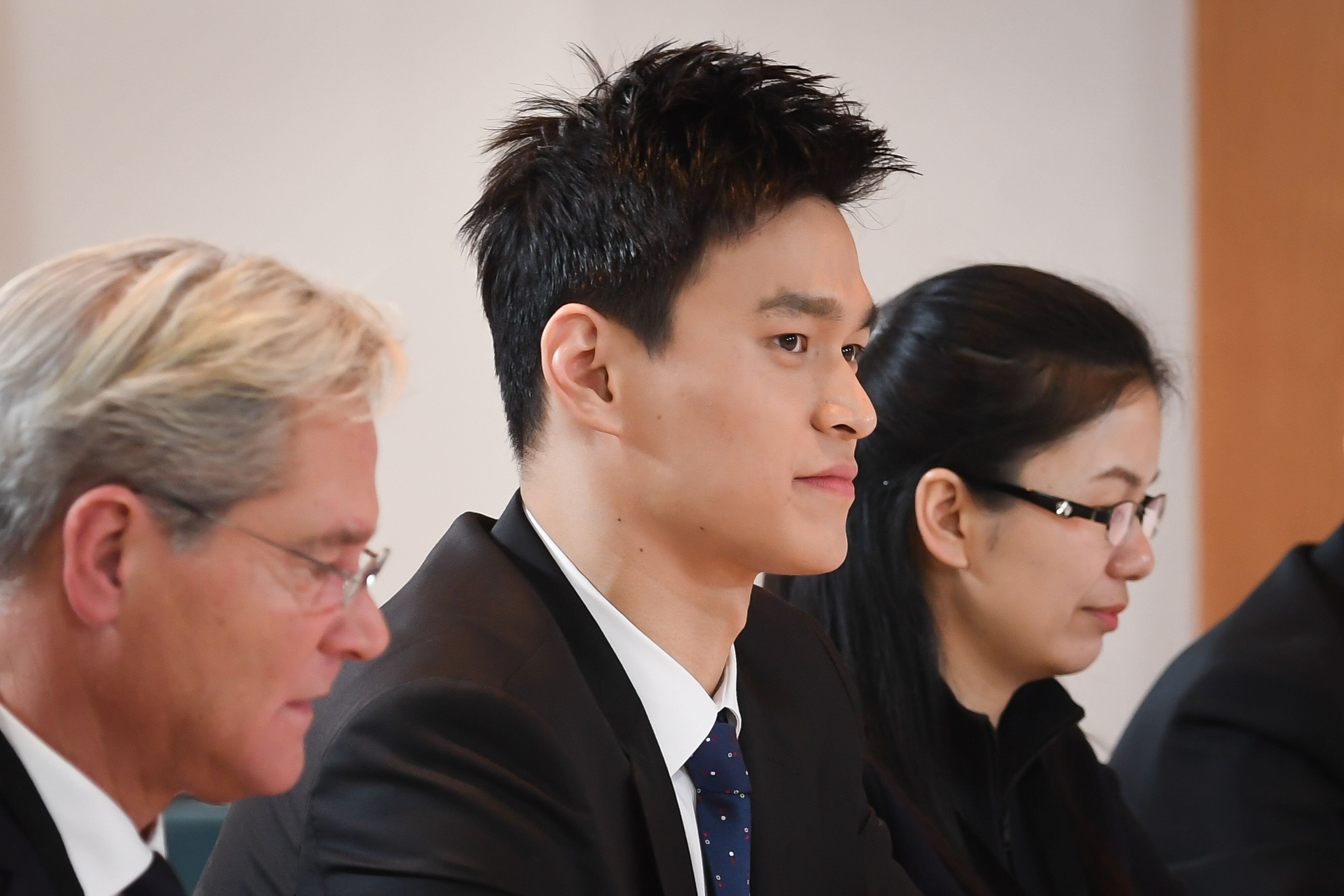 Sun Yang before a public hearing before the Court of Arbitration for Sport in November 2019. Photo: AFP