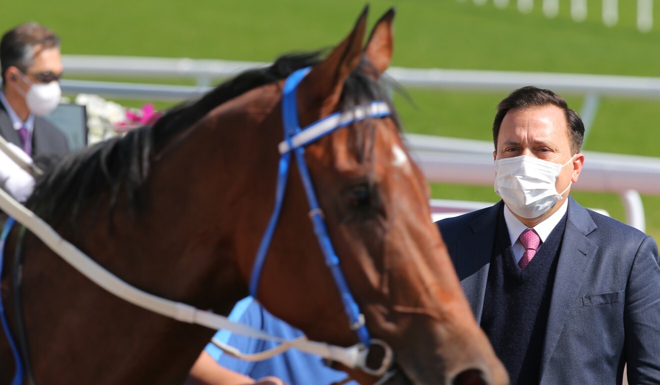 Caspar Fownes looks over Master Fay after his victory on Friday.