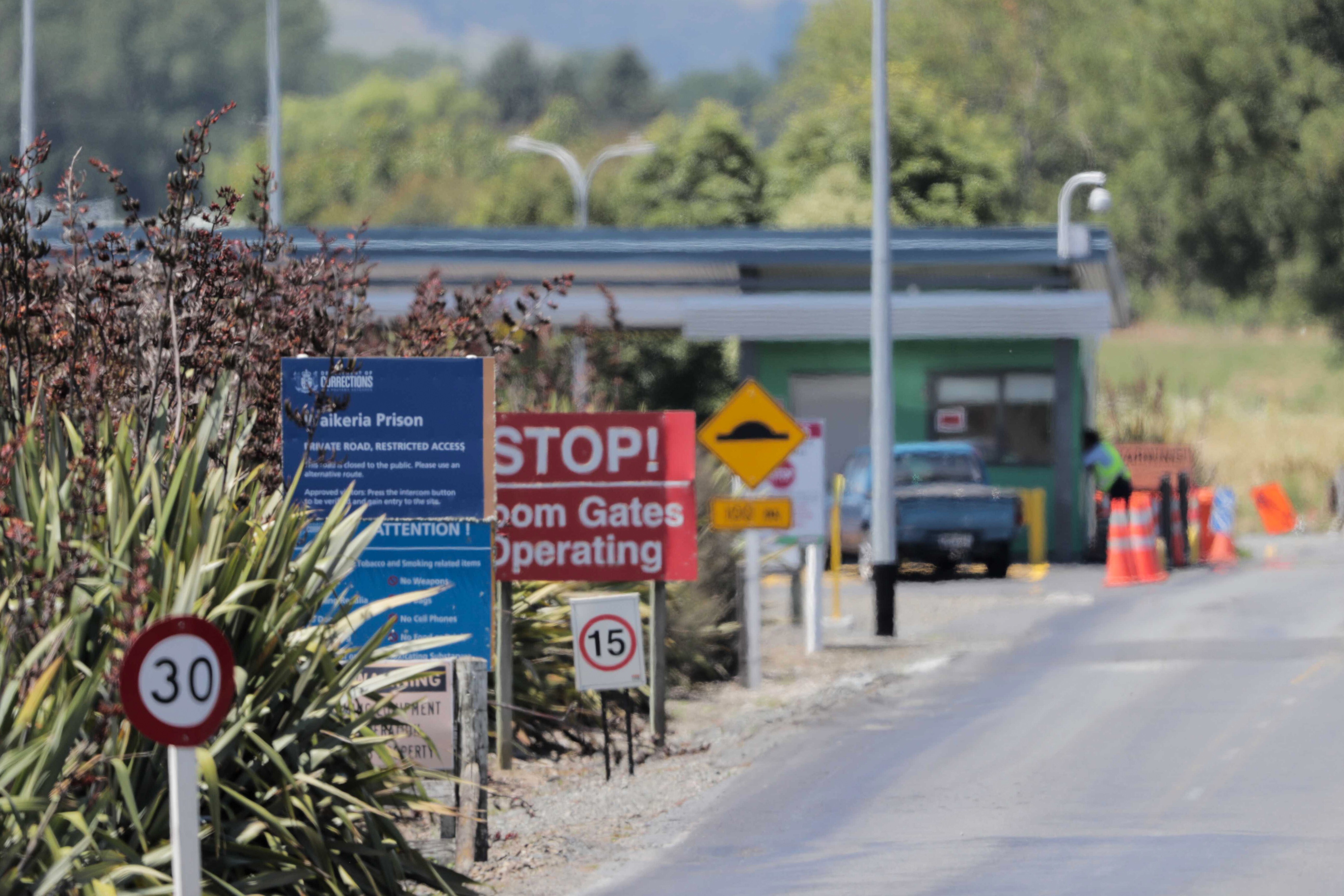 Security outside Waikeria Prison was tightened during the stand-off. Photo: NZ Herald