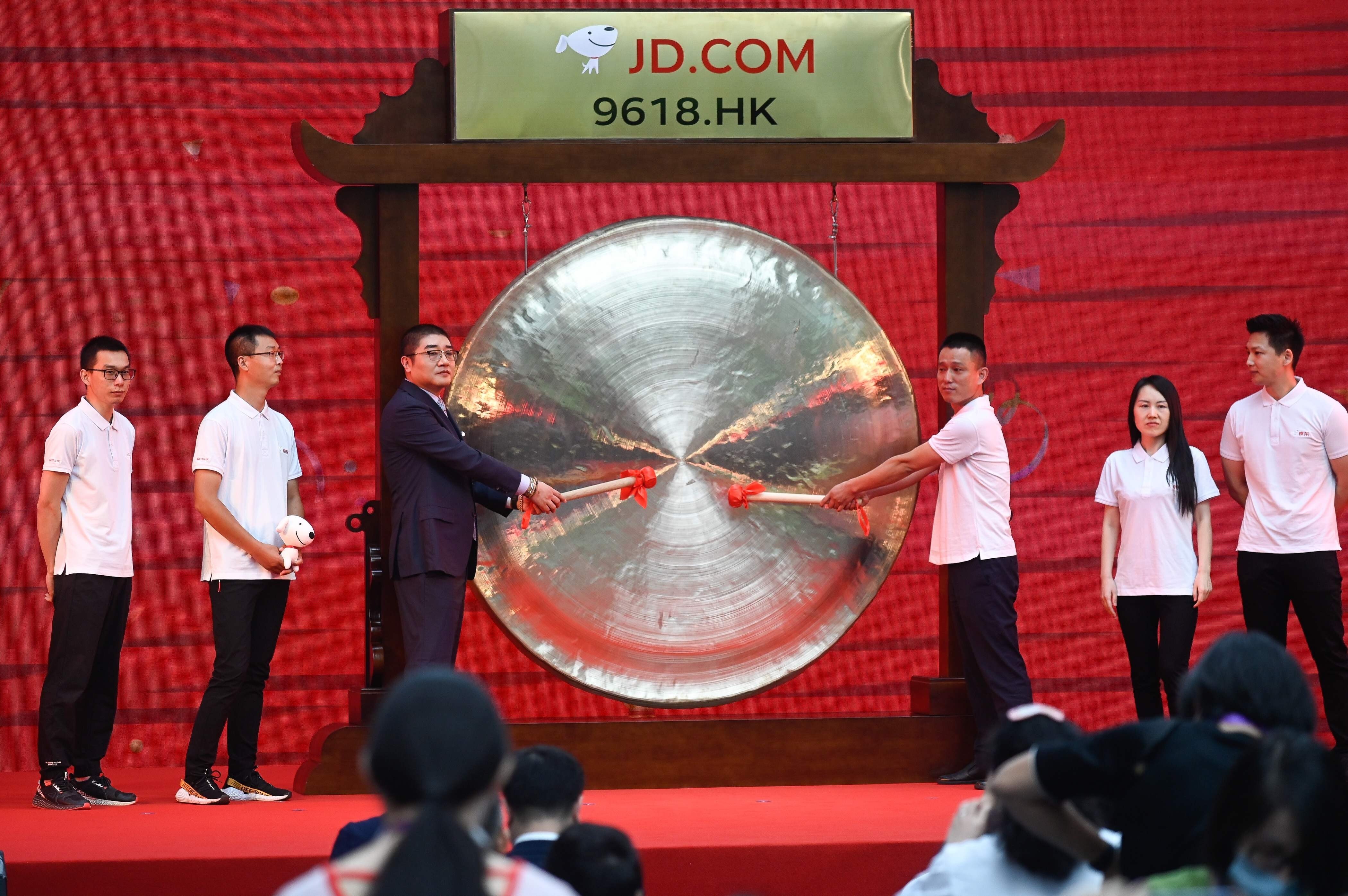The secondary listing of Chinese e-commerce giant JD.com raised the most funds in Hong Kong in 2020. Photo: AFP