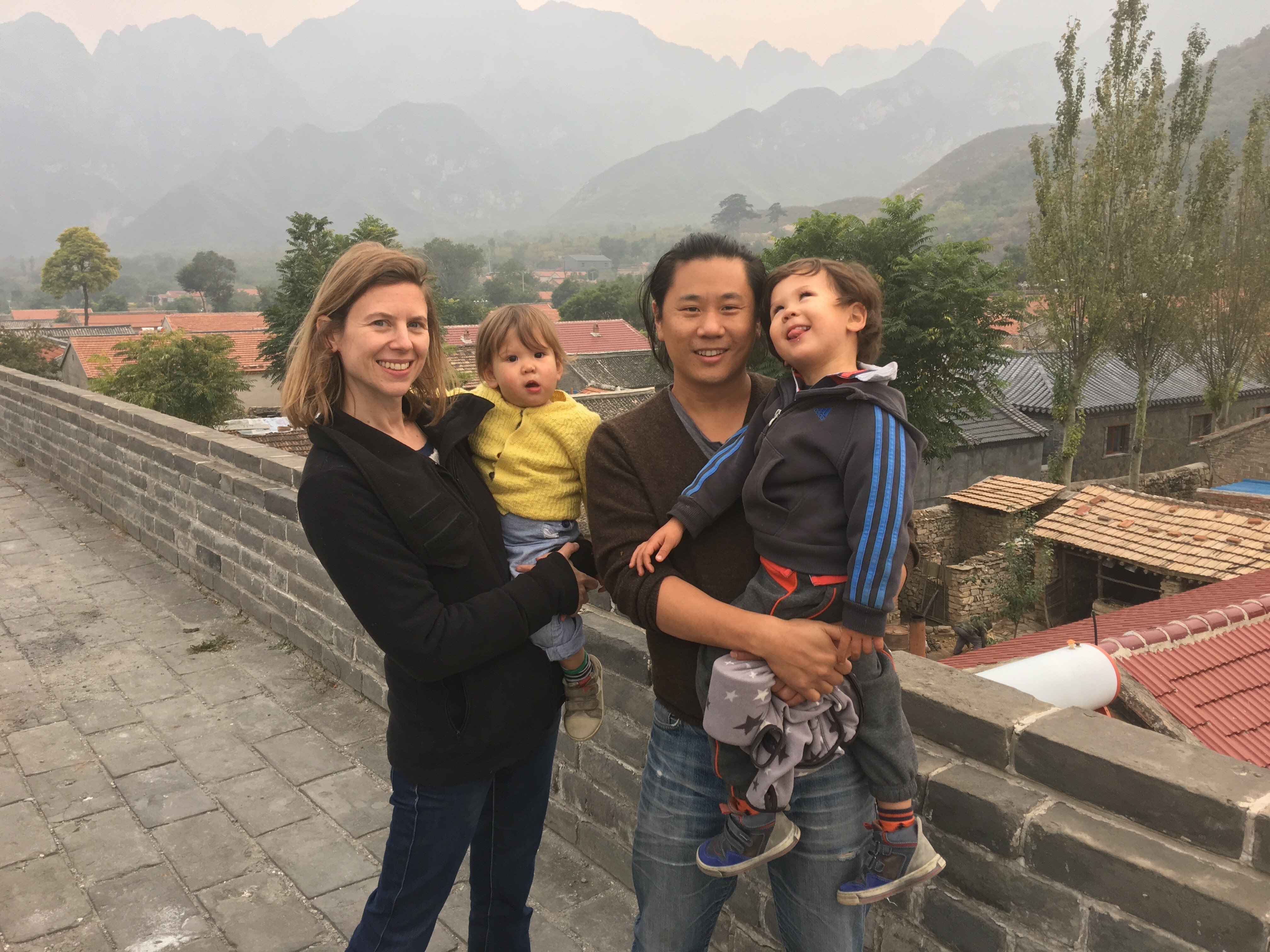 Huihan Lie with his wife and children. Photo: Handout