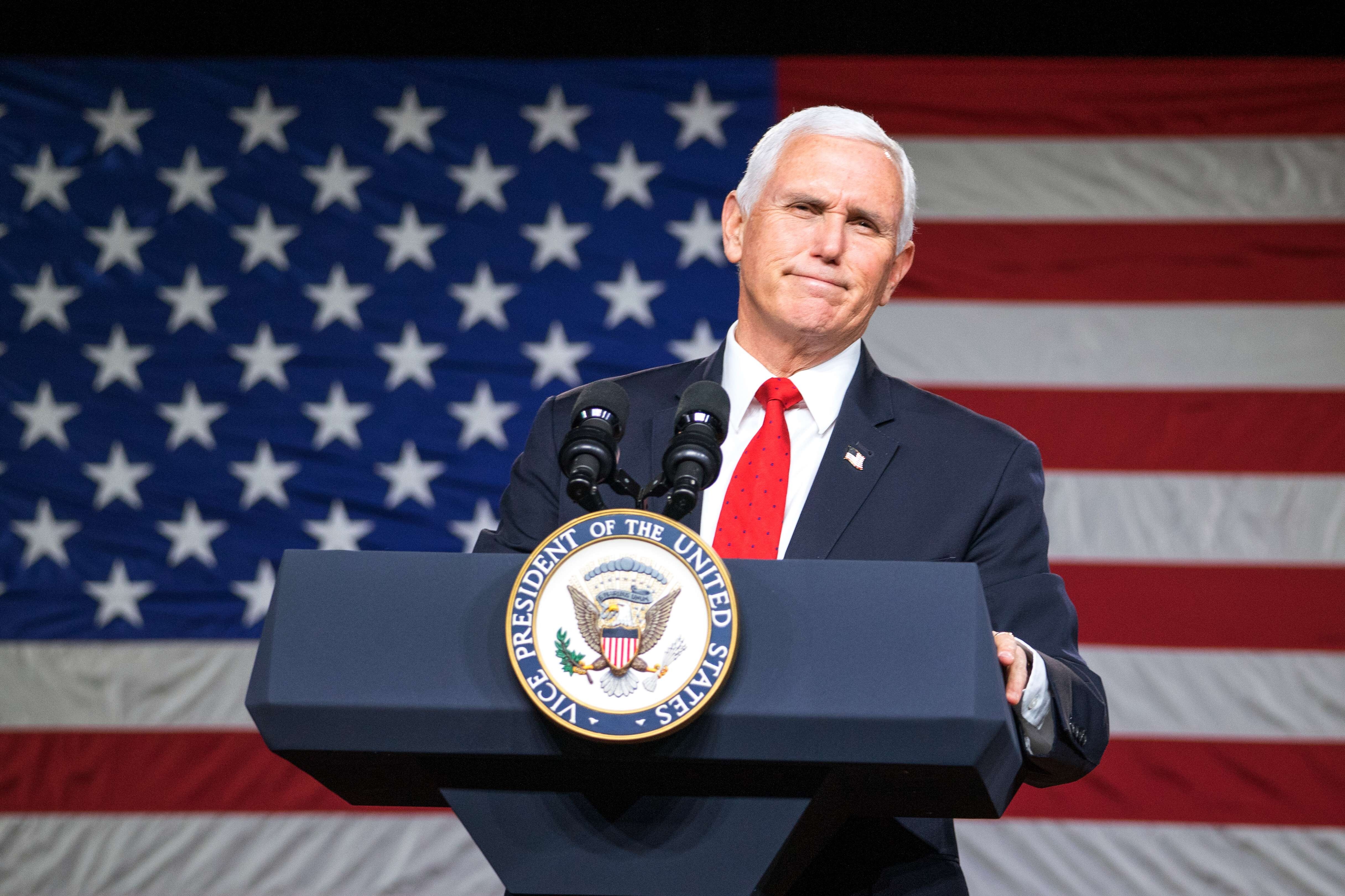 US Vice-President Mike Pence visits Rock Springs Church in Georgia on Monday to campaign for Republican Senate candidates. Photo: AFP