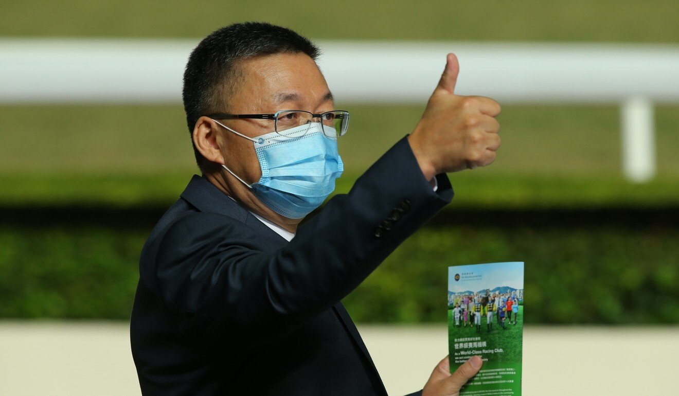 Francis Lui salutes after Lucky Patch’s victory in December.