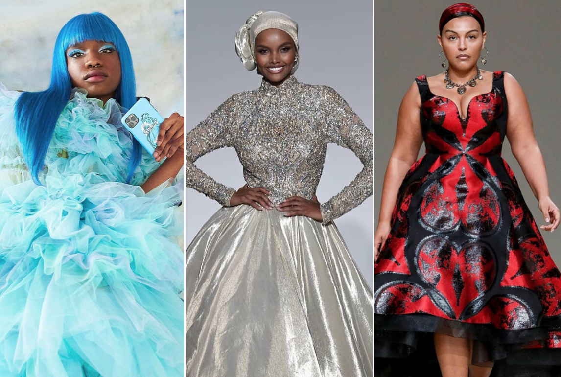 Aaron Philip, Halima Aden and Paloma Elsesser are all game-changers paving the way for diversity in fashion modelling. Photo: @aaron___philip; @halimaaden_ ; @palomija/Instagram