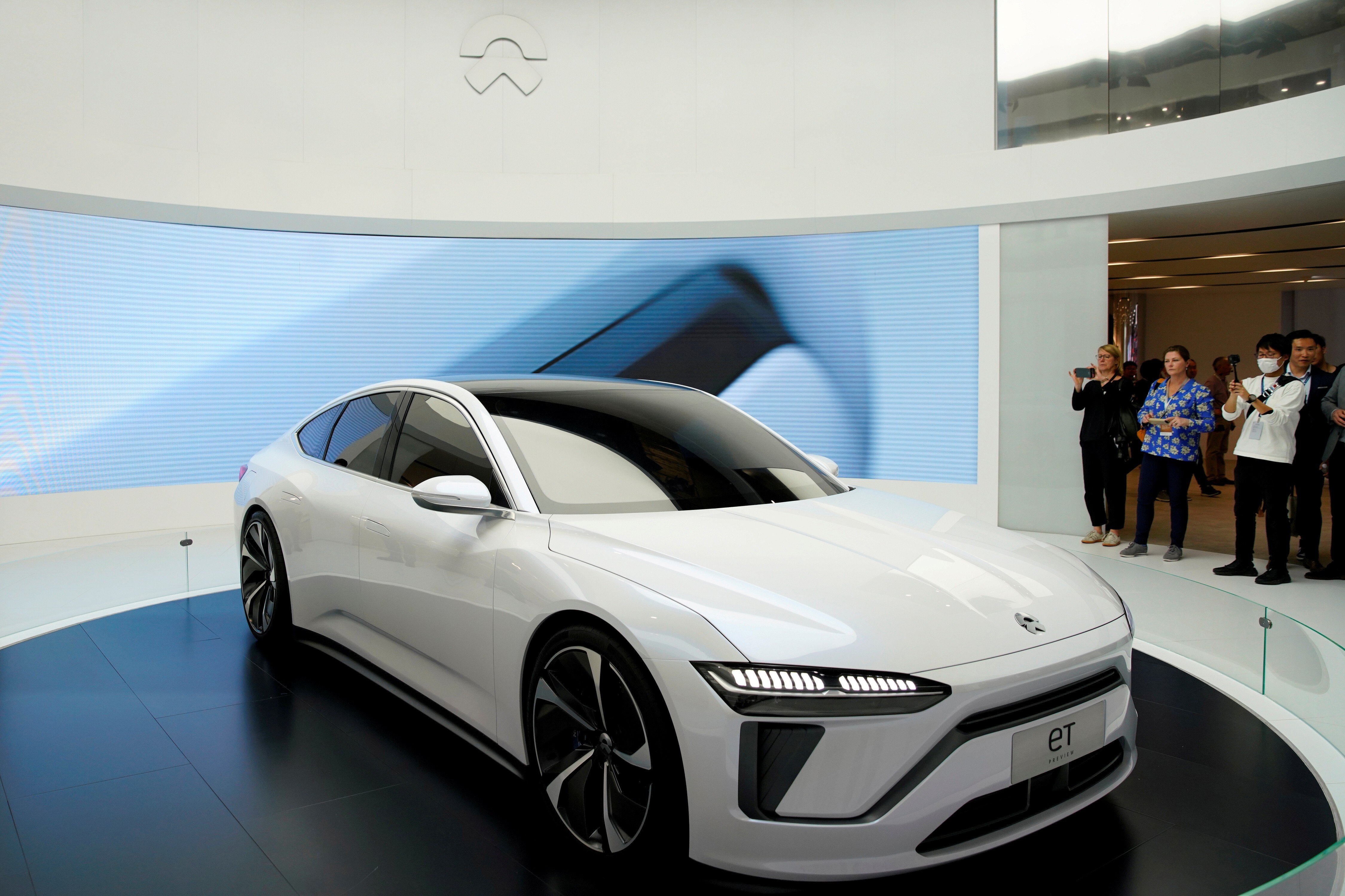 NIO's new electric vehicle ET7 is unveiled during the media day for Shanghai auto show in Shanghai in April 2019. Photo: Reuters