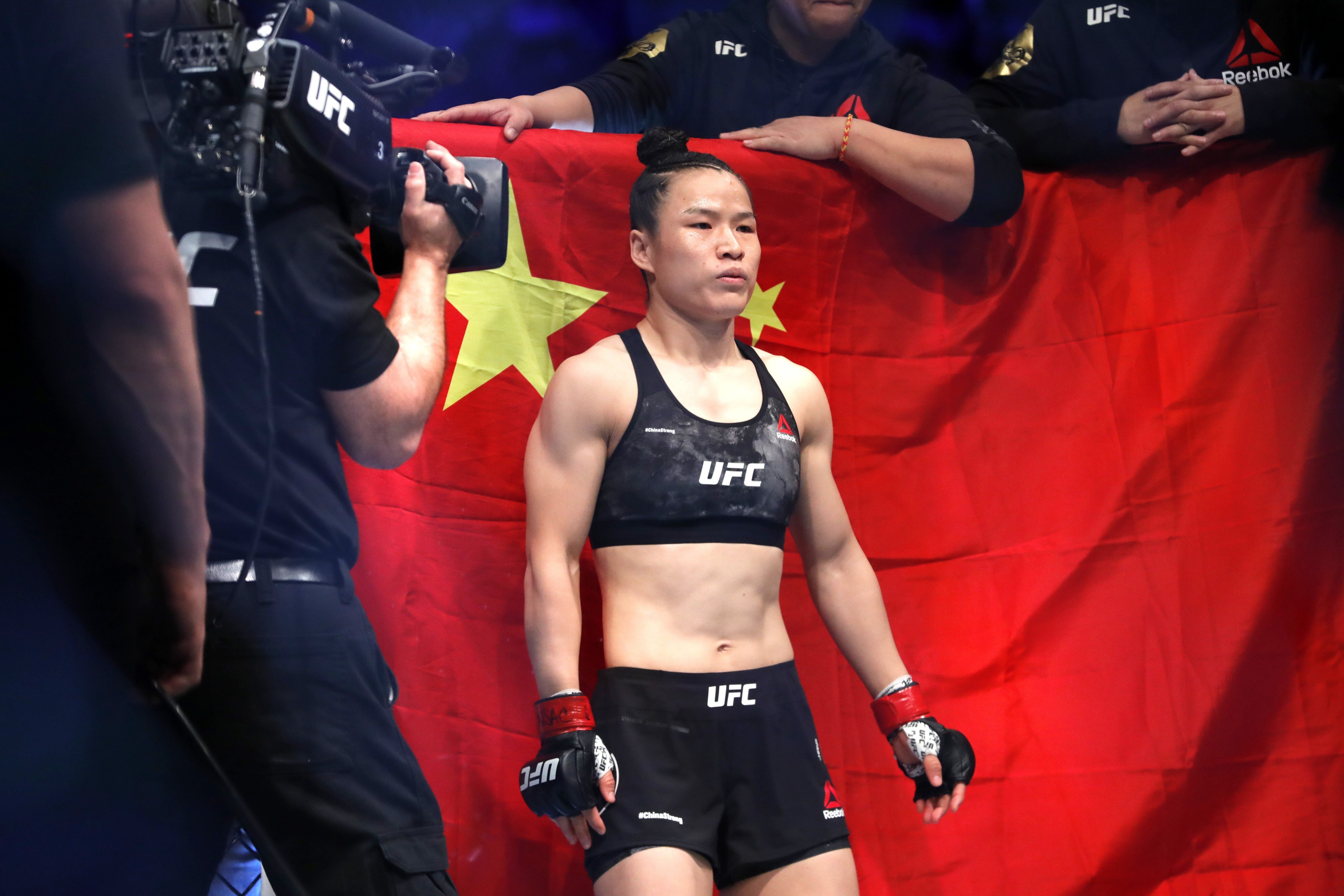 UFC women’s strawweight champion Zhang Weili before her fight with former champion Joanna Jedrzejczyk at UFC 248. Photo: AP