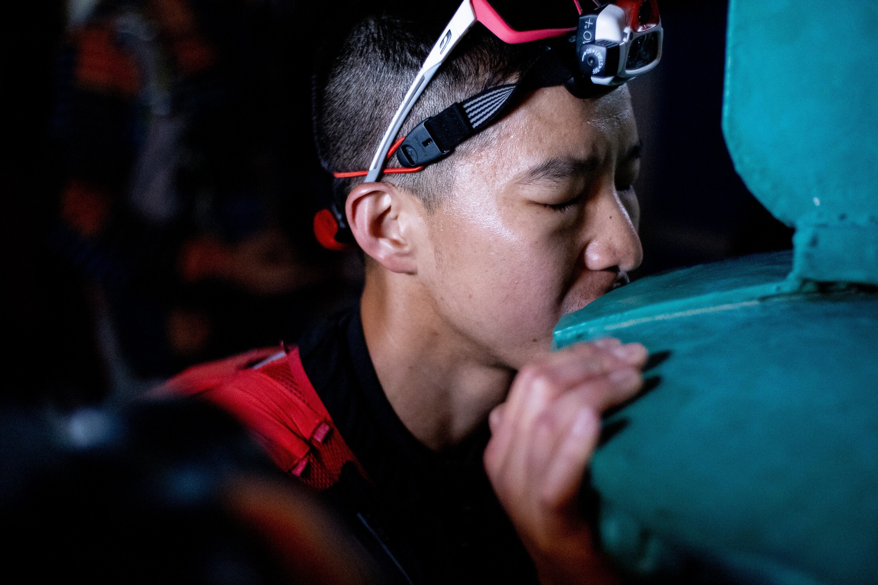 Jacky Leung Chun-keung finishes of the Hong Kong Four Trails Ultra Challenge 2020. Photo: Alan Li