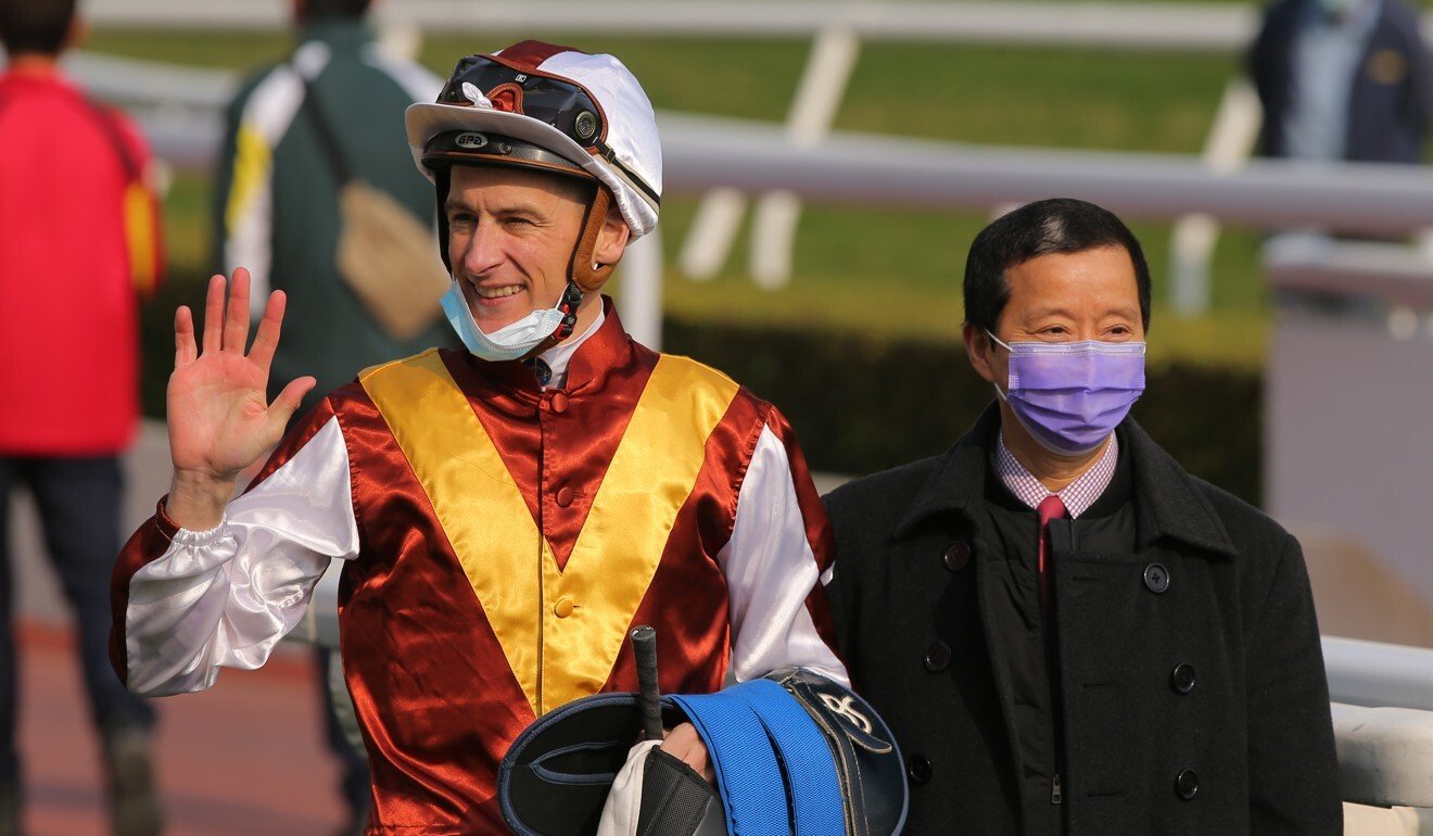 Blake Shinn with Benno Yung after New Fortune’s win.