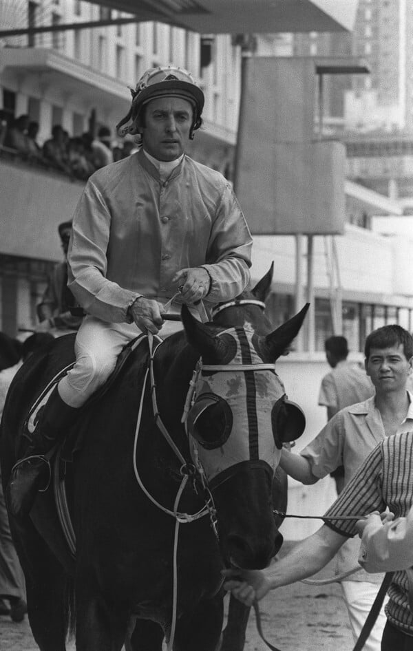 Australian jockey Glynn Pretty earns himself a place in the record books by riding home five winners in a day at the Happy Valley racecourse in 1979. Photo: SCMP Australian jockey Glynn Pretty earns himself a place in the record books by riding home five winners in a day at the Happy Valley racecourse in 1979. Photo: SCMP