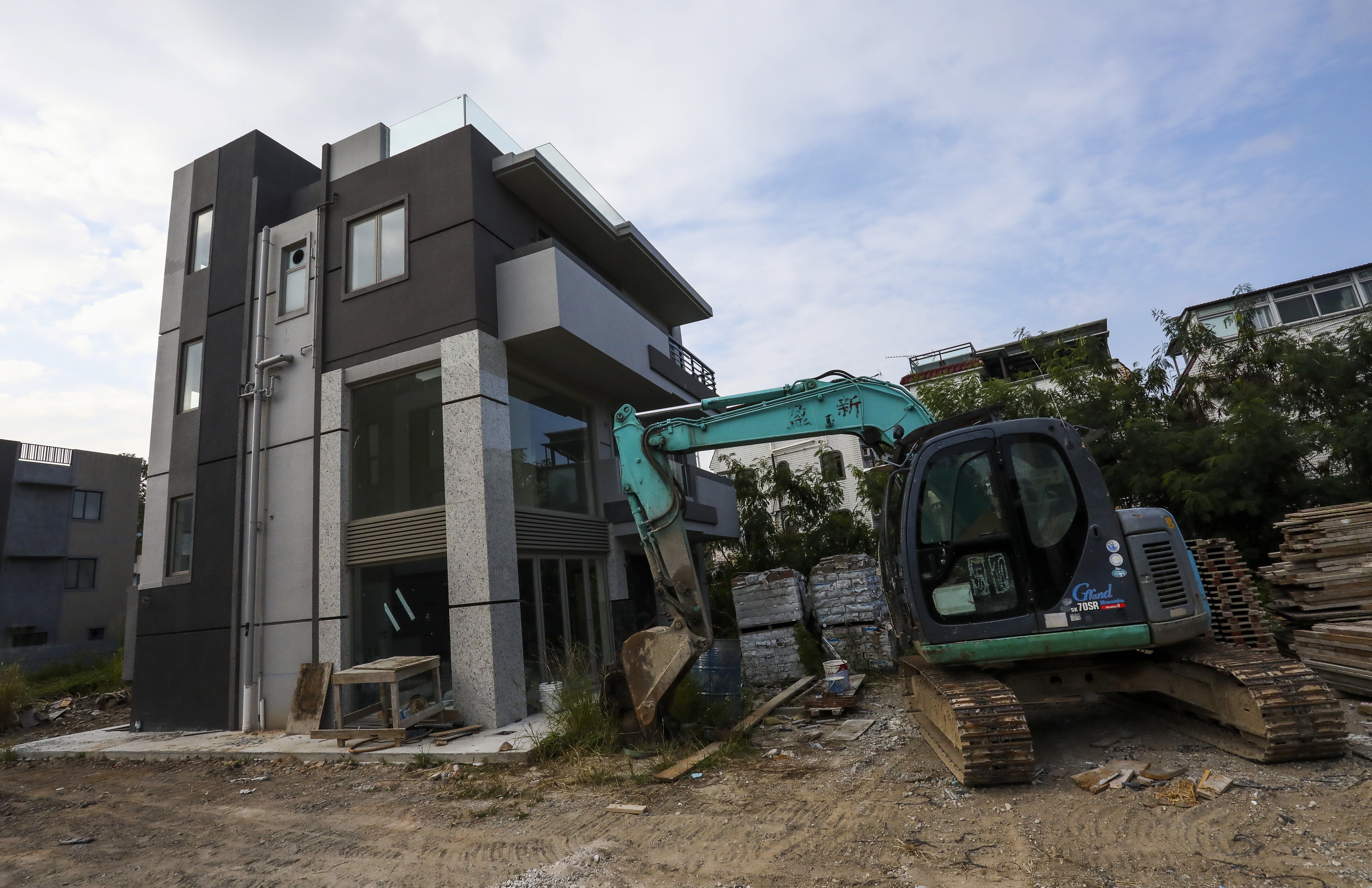 A village house under construction in Yuen Long in October 2020. Photo: Jonathan Wong