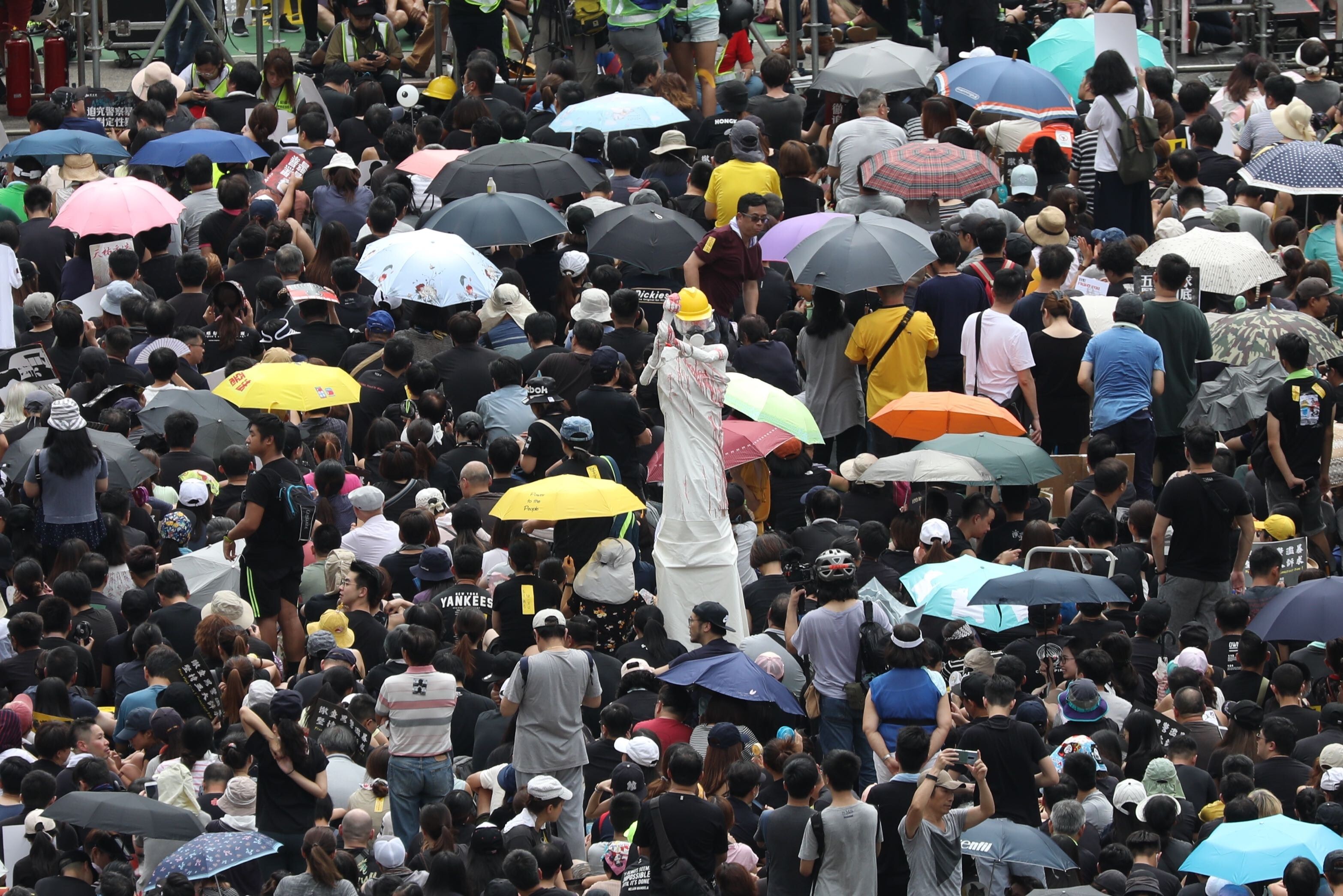 Protesters fill Victoria Park as they attend a rally against alleged police brutality on August 18, 2019. Jimmy Lai and eight other high-profile opposition activists have been charged with unauthorised assembly over the approved gathering inside Victoria Park turning into a march to Central. David Perry QC had been invited to help prosecute the nine. Photo: Nora Tam