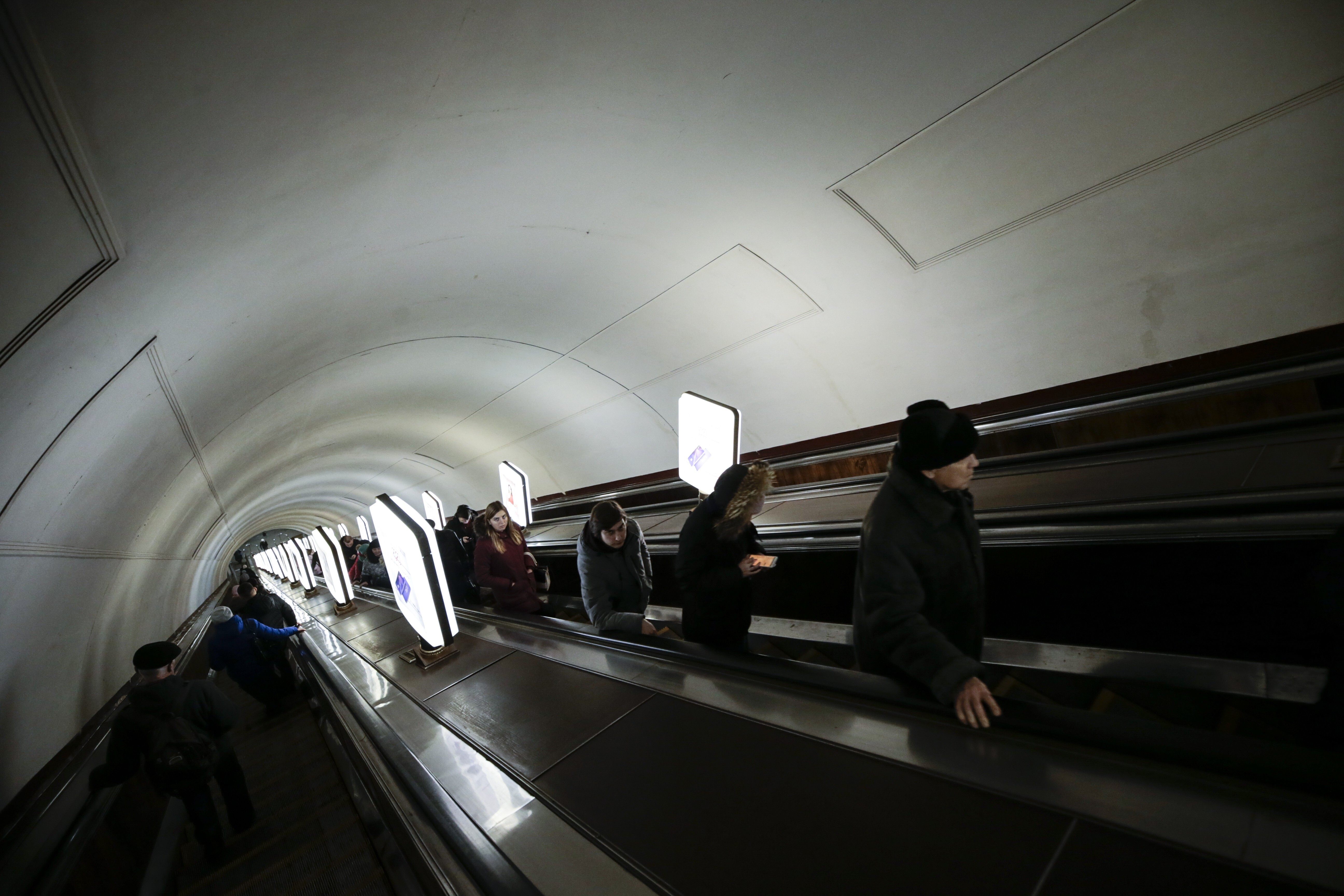 Arsenalna Station in Kiev, Ukraine, lies 105.5 metres below ground. Photo: Getty Images