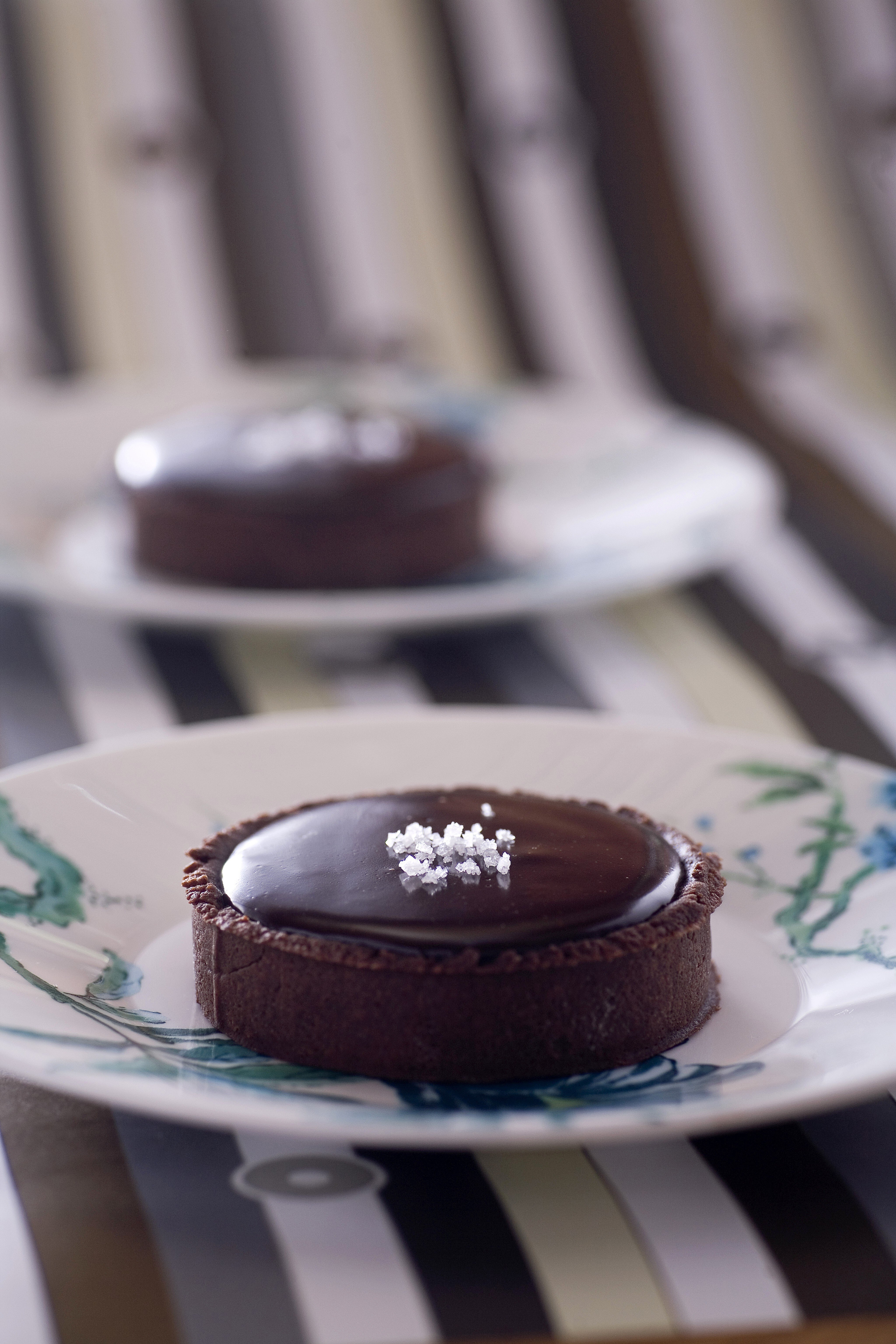 Susan Jung’s chocolate and salted caramel tart. Photography: Koji Studio. Styling: Vivian Herijanto