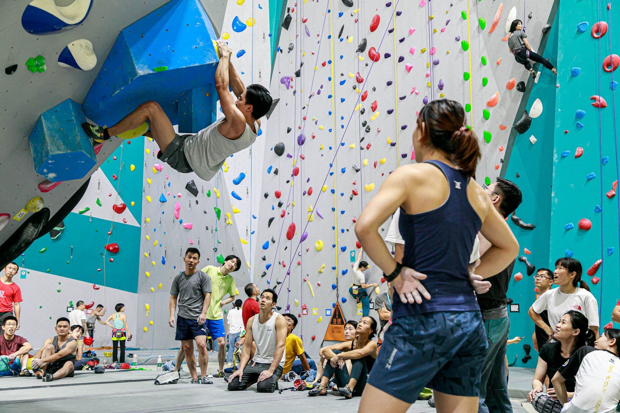 Climbers at Shanghai’s newest and largest climbing gym – Climbing Factory. Photo: Climbing Factory