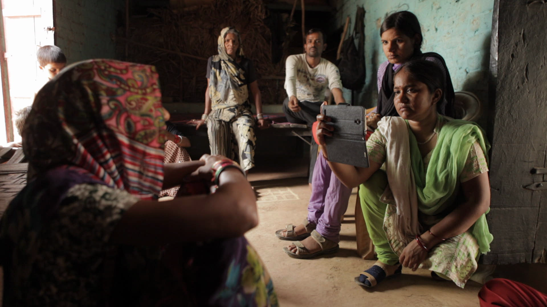 Khabar Lahariya journalists Meera (right) and Suneeta (second right) in a still from Writing with Fire. The film about a women-only digital news agency in India has been selected for the Sundance Film Festival’s World Cinema Documentary Competition.