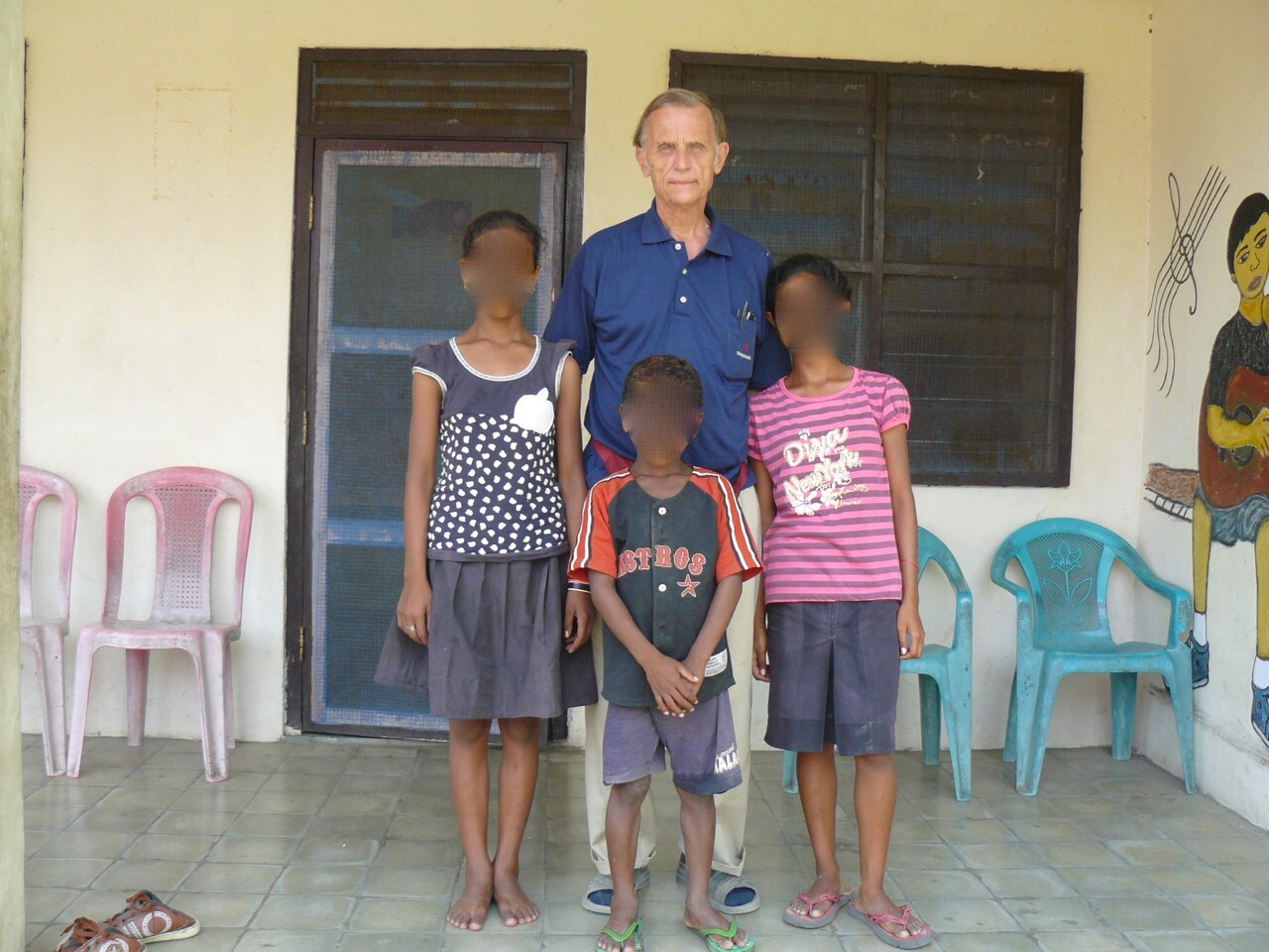 Father Richard Daschbach with children at the Topu Honis orphanage and women’s shelter, near Oecusse, East Timor, in 2009. Photo: Ian Lloyd Neubauer