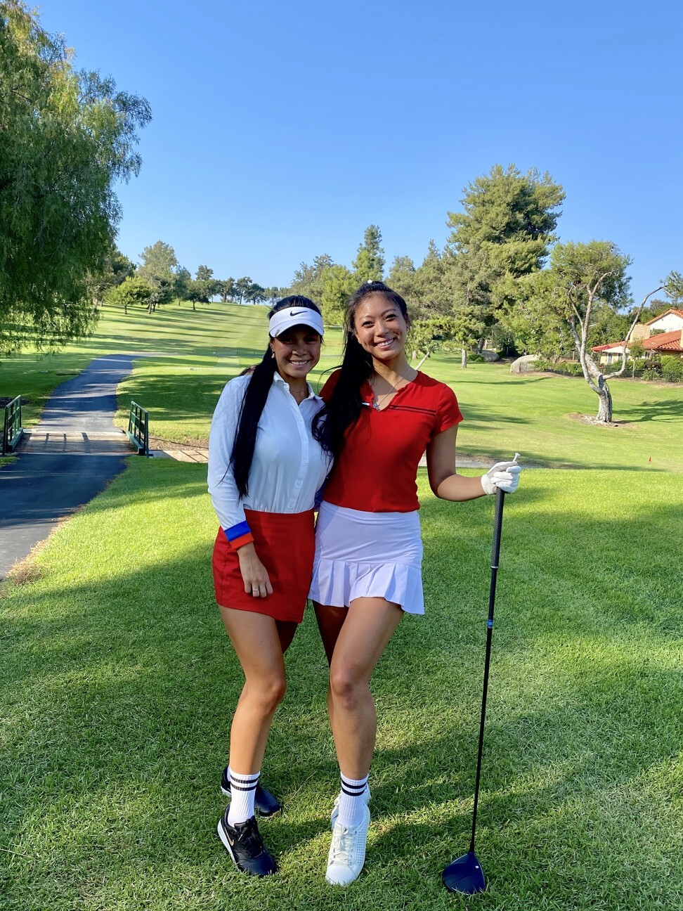 Asian-American golf sisters Isabelle and Kaitleen Shee on short skirts ...