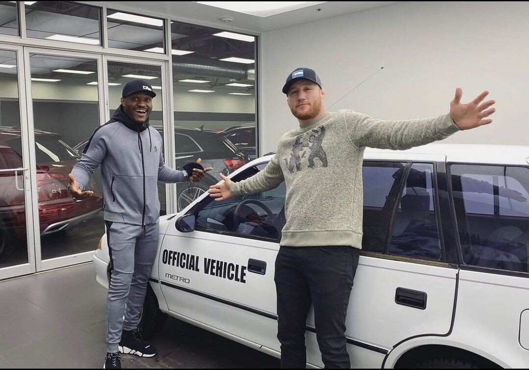 Kamaru Usman and Justin Gaethje in Denver, Colorado. Photo: Instagram