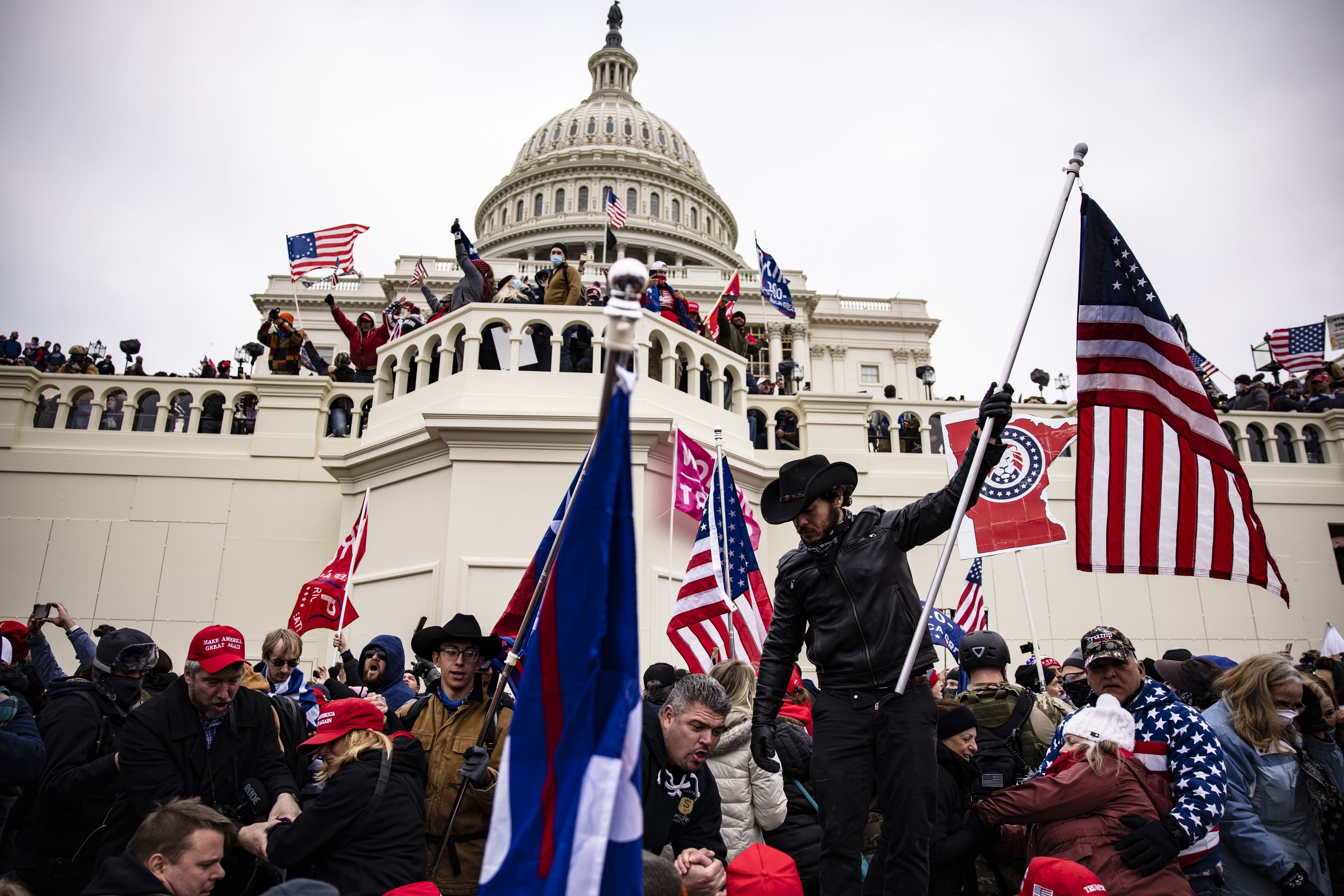 Supporters of former US president Donald Trump storm the US Capitol following a rally on January 6 in Washington. Photo: AFP