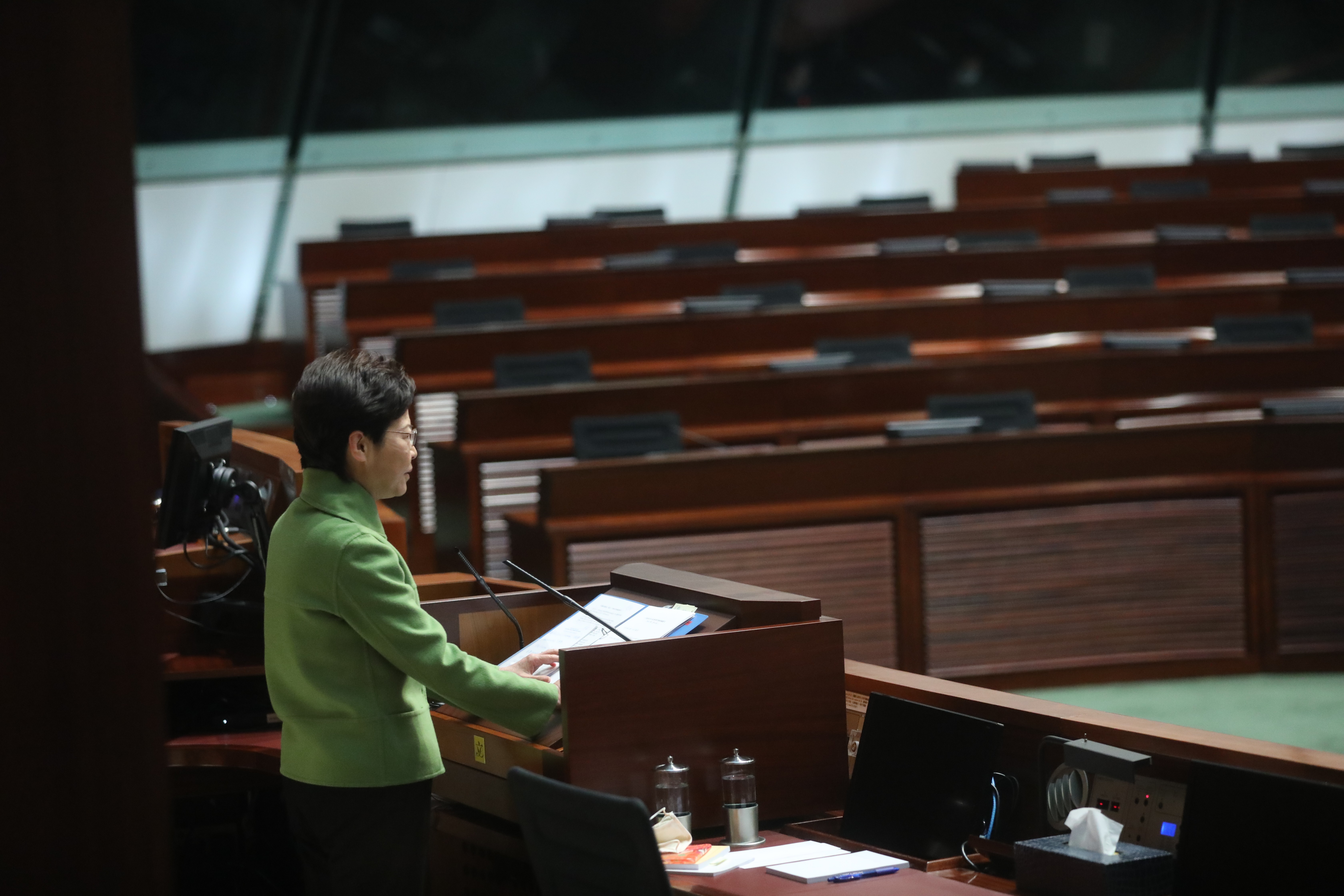 Hong Kong Chief Executive Carrie Lam Cheng Yuet-ngor during a question and answer session at the Legislative Council. Photo: Sam Tsang