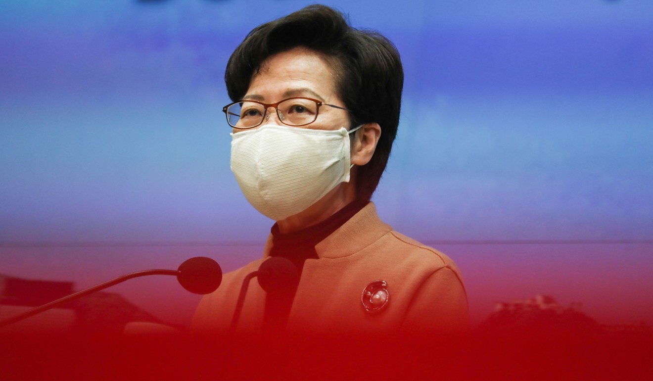 Chief Executive Carrie Lam addresses reporters before her weekly Executive Council meeting on Tuesday. Photo: Jonathan Wong