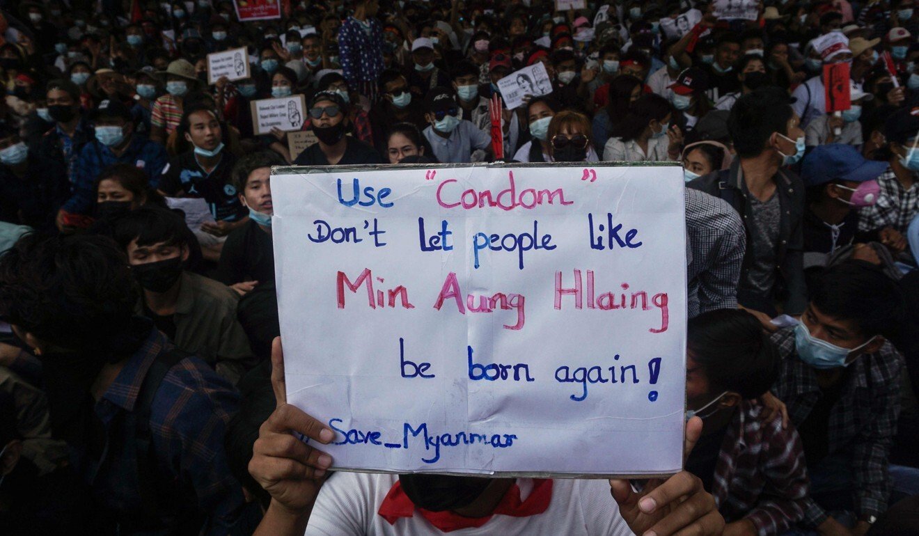 Myanmar S Gen Z Protesters Defy Powerful Military With Innovative Signs South China Morning Post