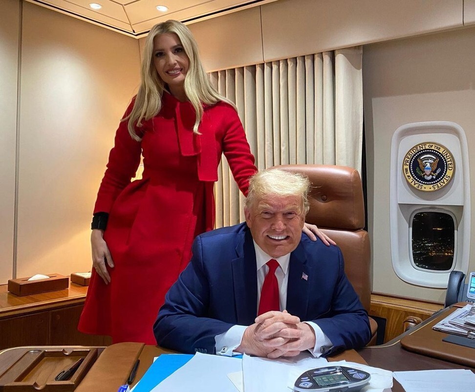 Ivanka Trump and Donald Trump on Air Force One, when he was president. File photo: @ivankatrump/ Instagram