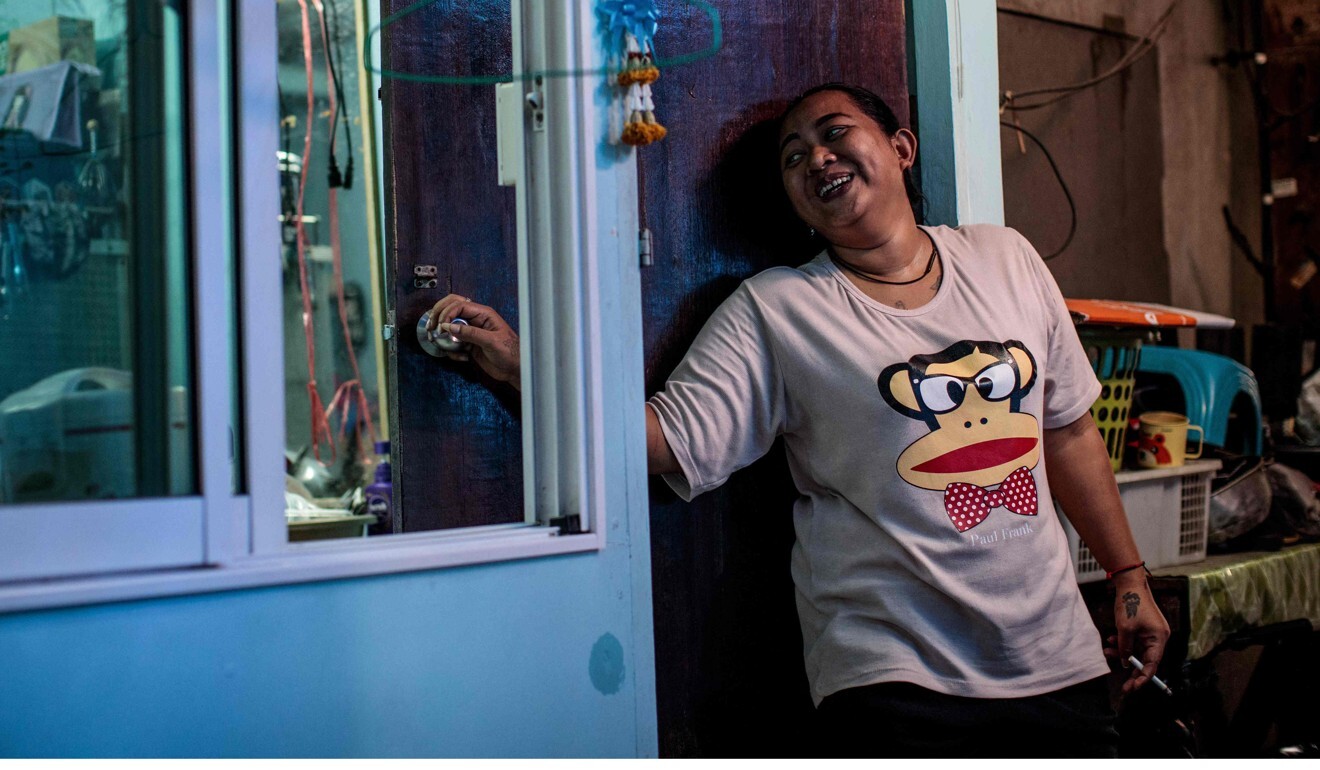 Former meth user Jum is pictured outside her home in Bangkok. Photo: AFP