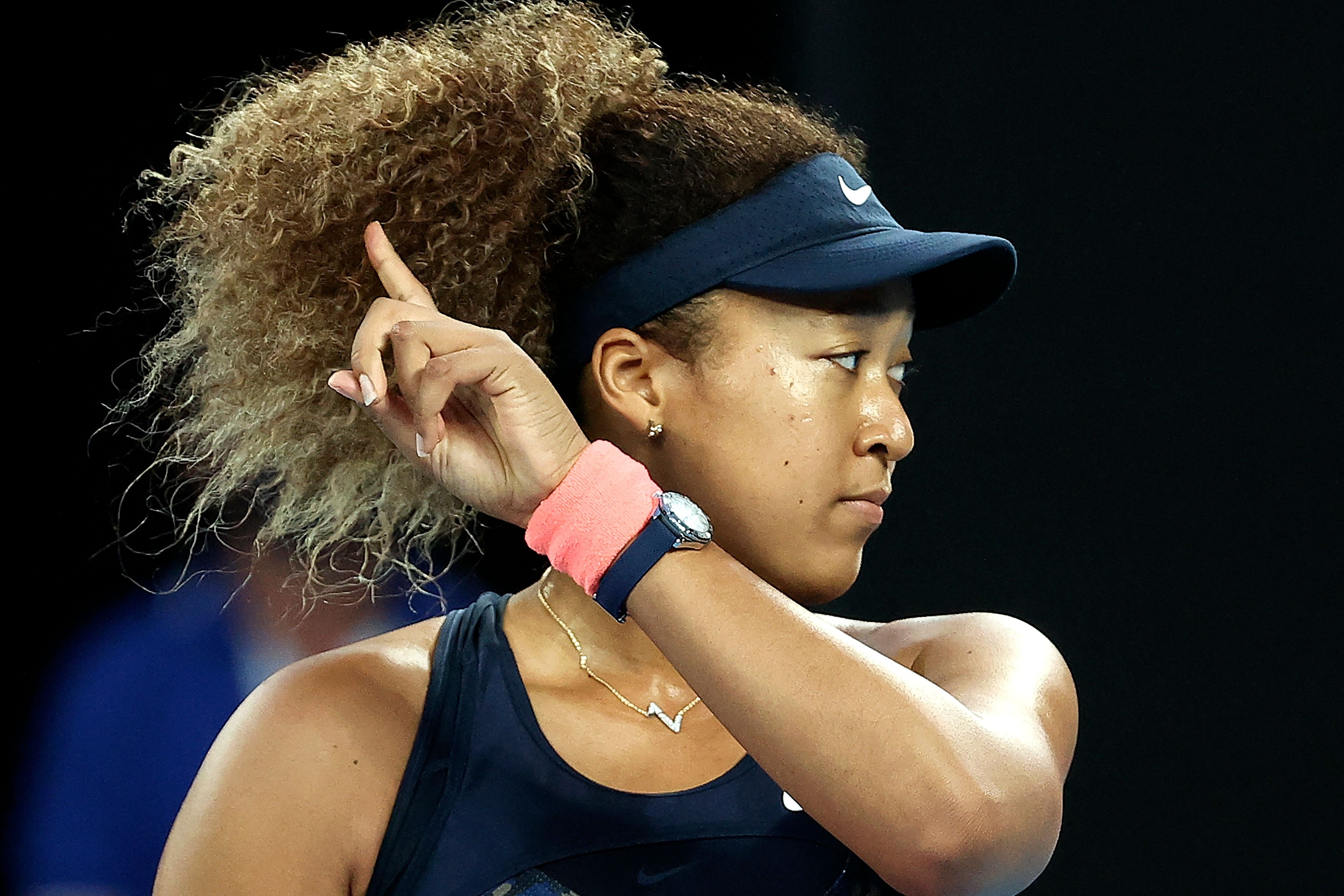 Japan's Naomi Osaka reacts on a point against Jennifer Brady of the US during their women's singles final at the 2021 Australian Open. Photo: AFP