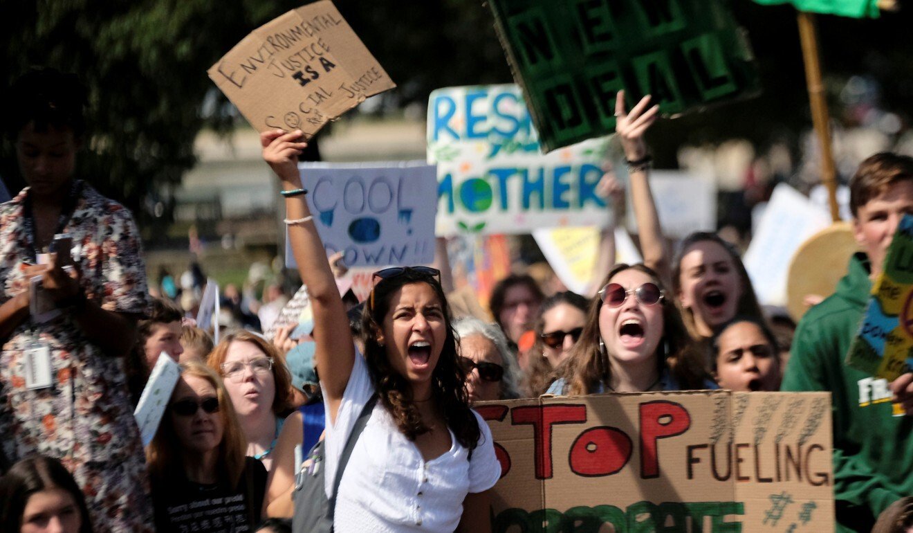 Demonstrators rally outside the US Capitol as part of the Youth Climate Strike in Washington, on September 20, 2019. Photo: Reuters
