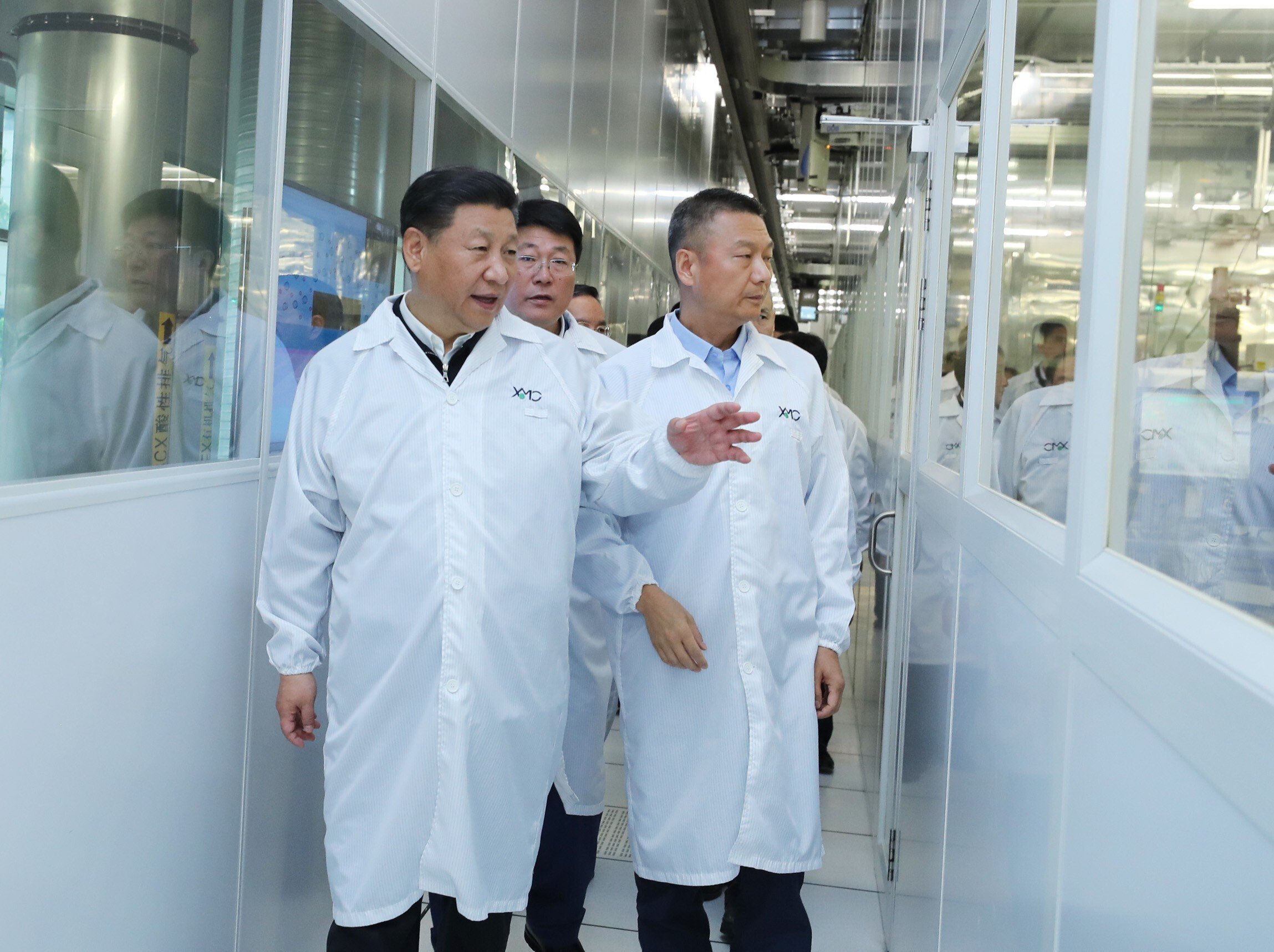 Chinese President Xi Jinping seen on a visit to Wuhan Xinxin Semiconductor Manufacturing in 2018. Photo: Xinhua