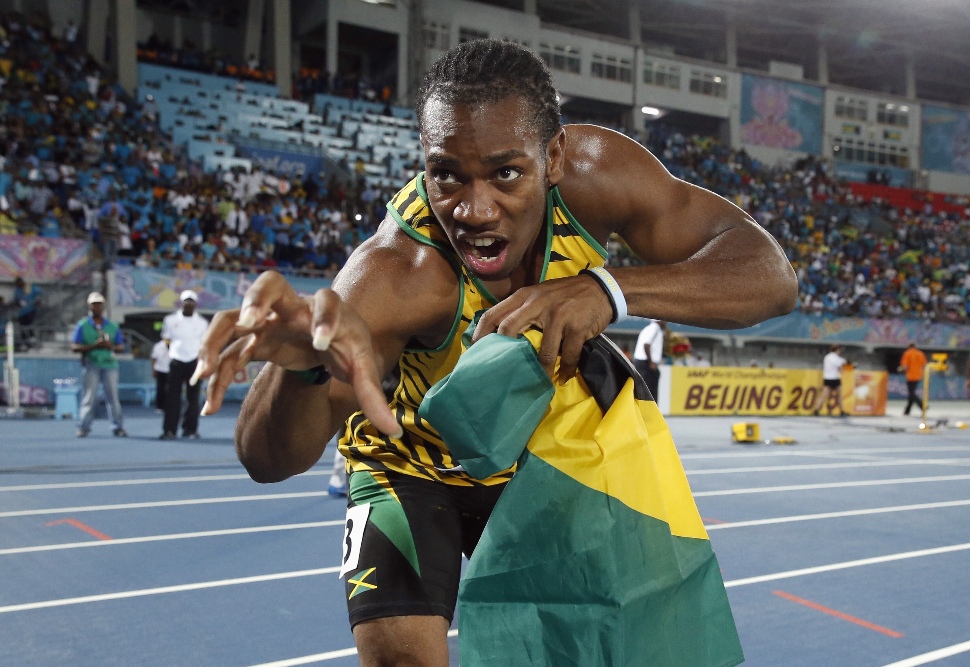 Sprinter Yohan Blake after Jamaica set a new world record in the 4x200-metre relay at the IAAF World Relays Championships in Nassau, Bahamas in 2014. Photo: Reuters